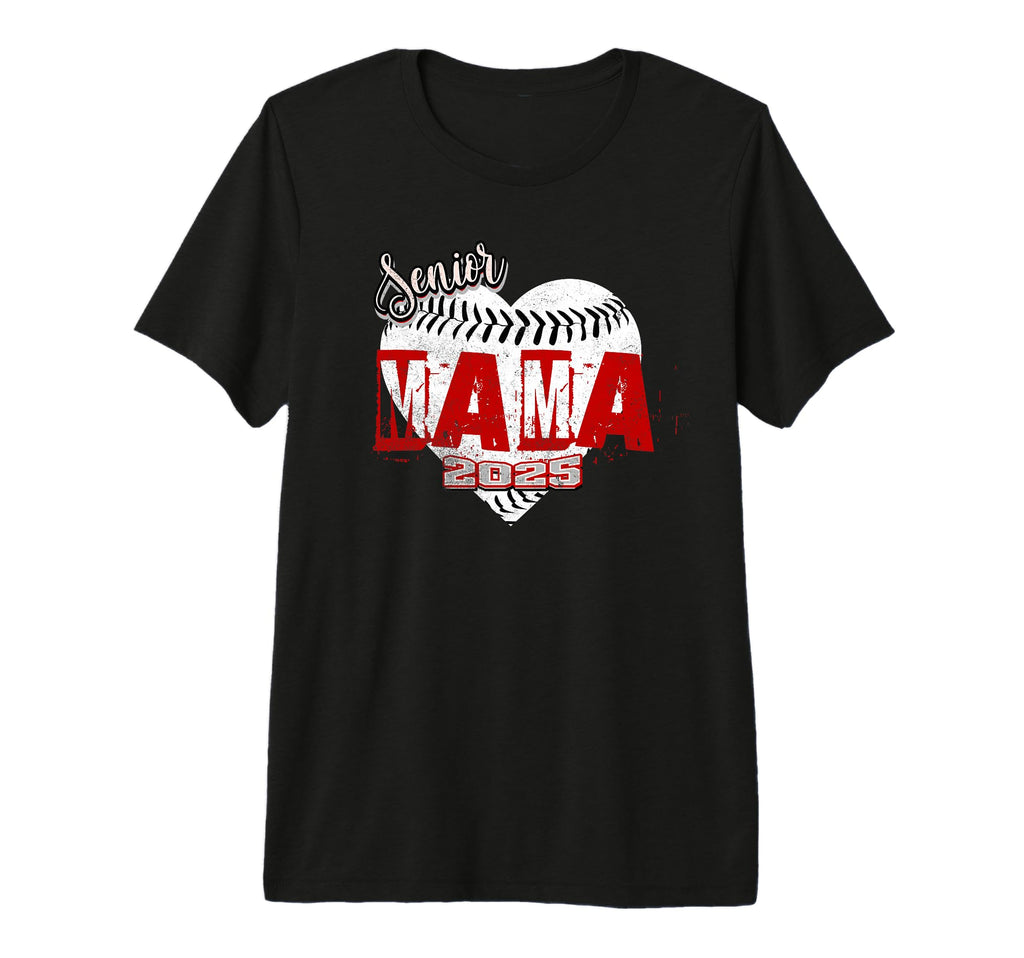 Senior Mom Class 2025 Baseball Mama T-Shirt - Custom Art Print for Adults - T-Shirt, Sweatshirt, Hoodie