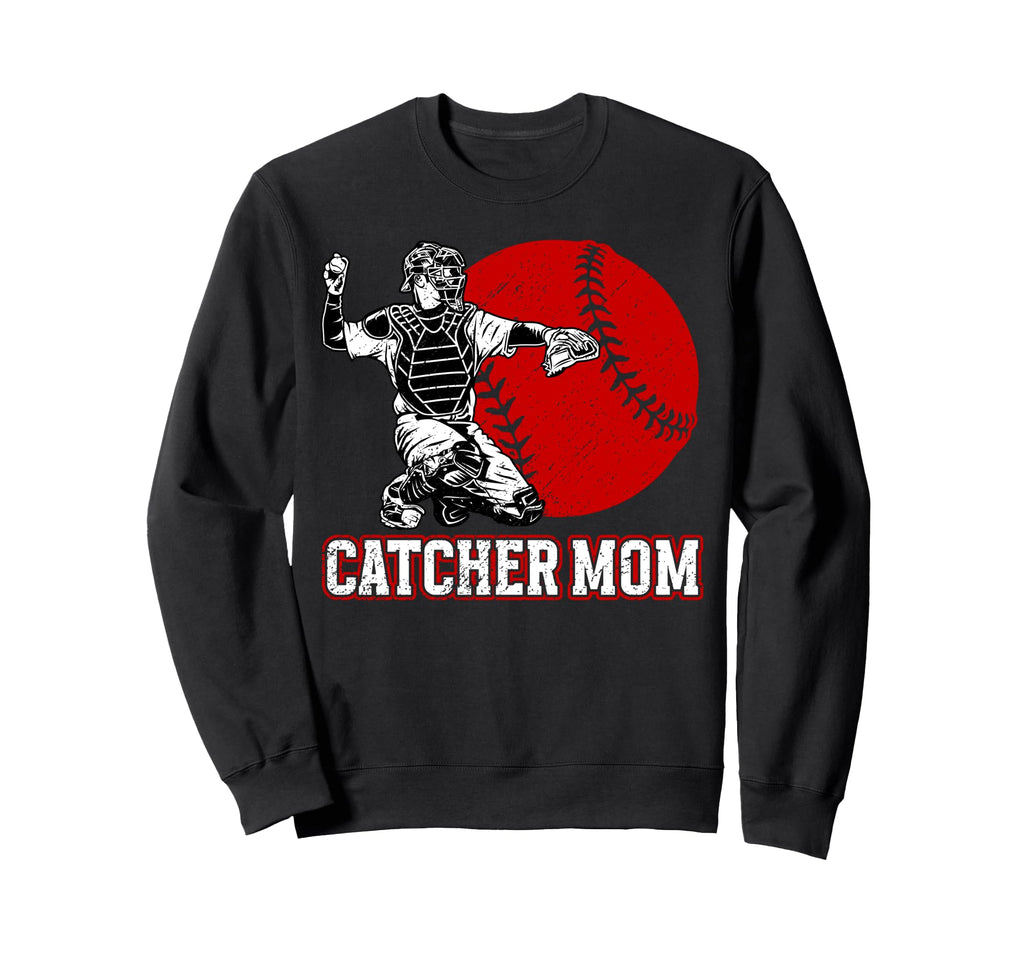 Baseball Catcher Mom Baseball Sweatshirt - Graphic Print for Adults - T-Shirt, Sweatshirt, Hoodie