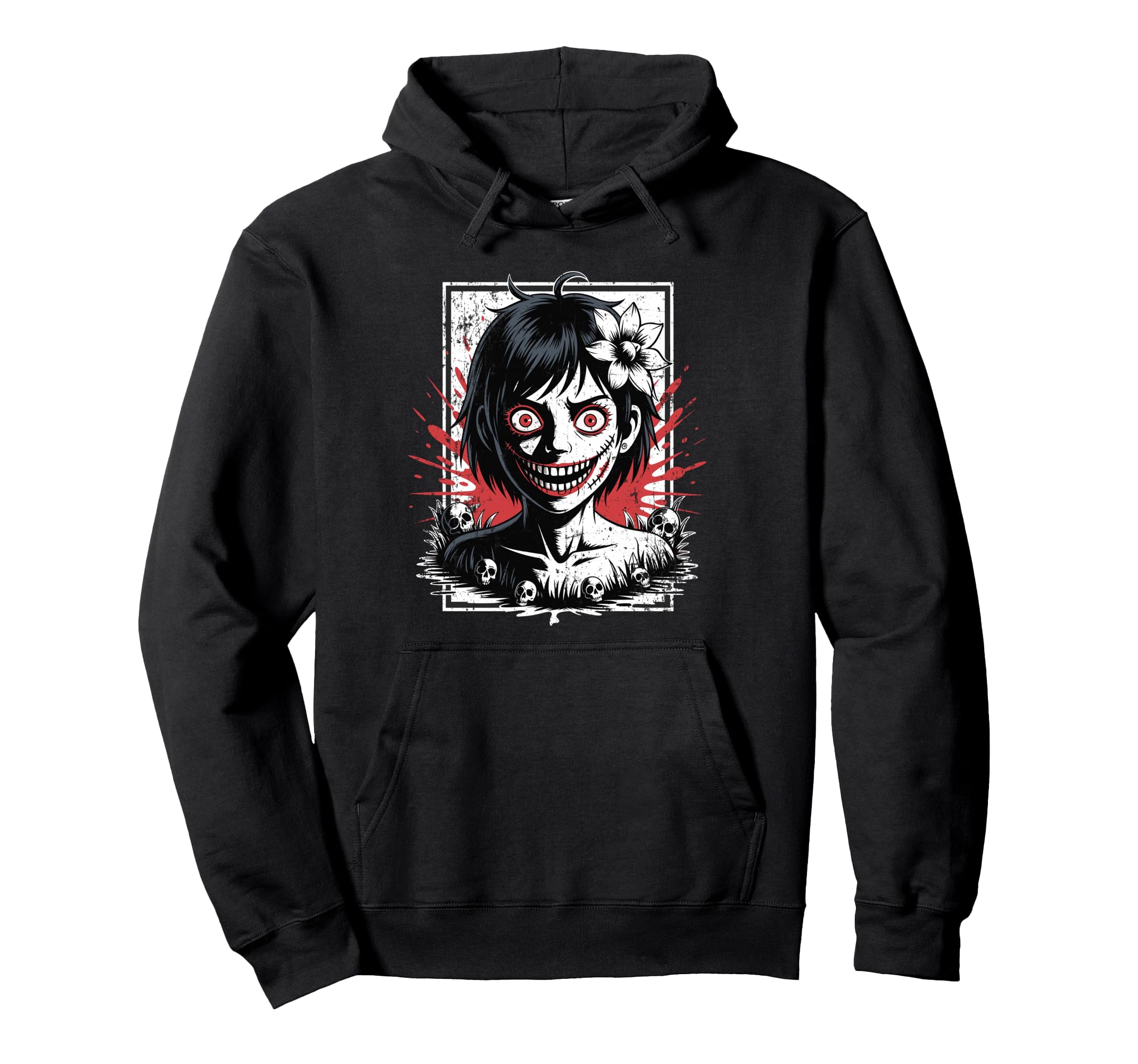 Japanese Horror Anime Manga Japan Y2K Hoodie - Fun Novelty Design Unisex - T-Shirt, Sweatshirt, Hoodie