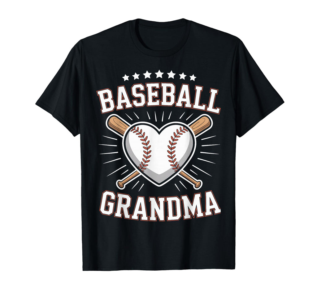 Baseball Grandma Heart Baseball T-Shirt - Casual Everyday Wear Men Women - T-Shirt, Sweatshirt, Hoodie