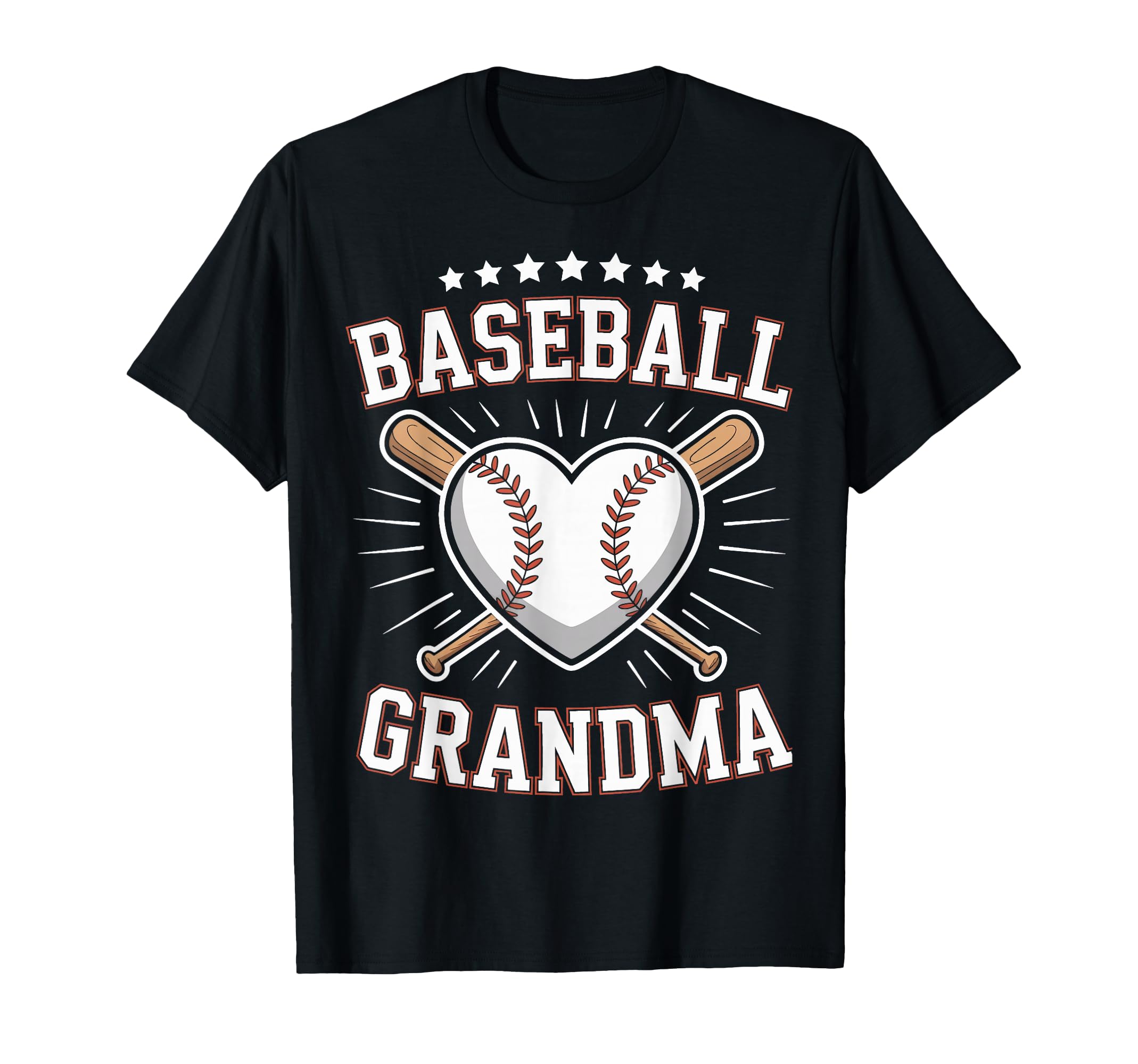 Baseball Grandma Heart Baseball T-Shirt - Casual Everyday Wear Men Women - T-Shirt, Sweatshirt, Hoodie