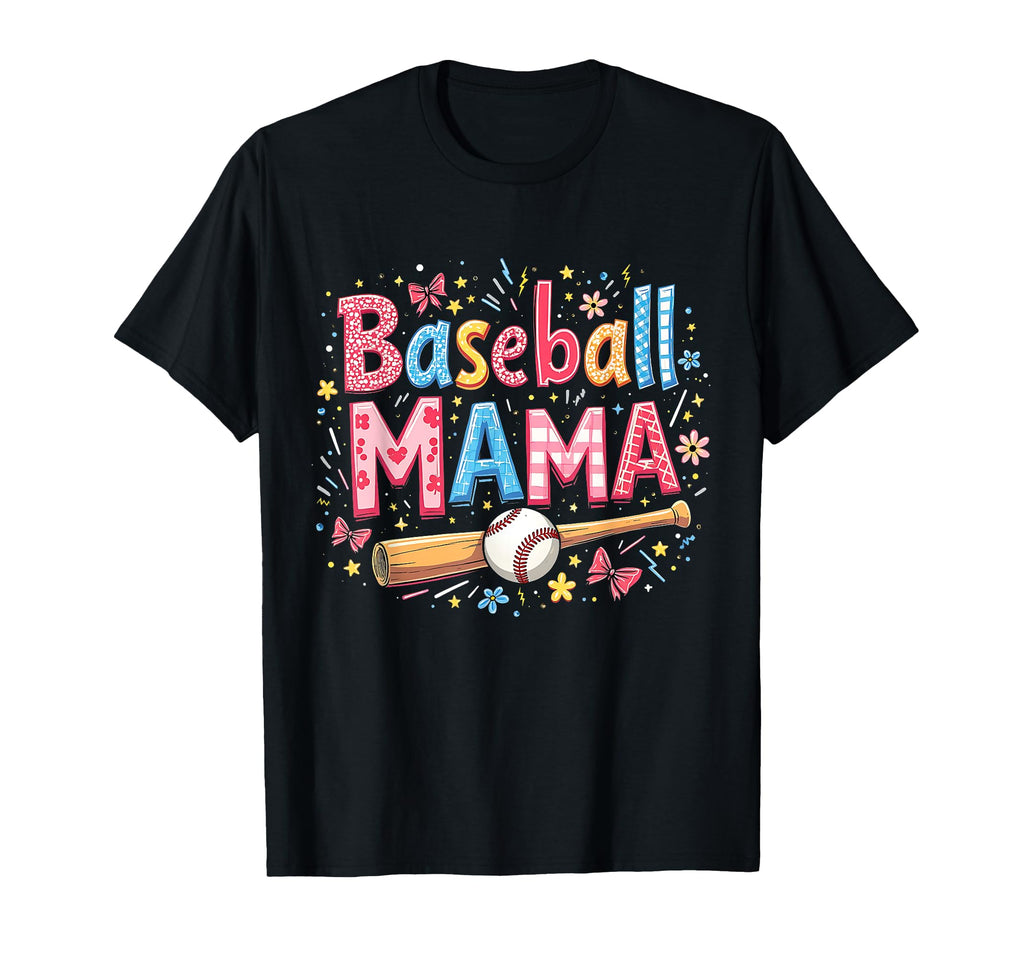 Baseball Mama Supporting Mommy Mothers T-Shirt - Custom Art Print Unisex - T-Shirt, Sweatshirt, Hoodie