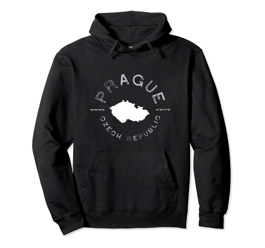 Prague Czech Republic Distressed Hoodie - Unique Graphic Men Women - T-Shirt, Sweatshirt, Hoodie