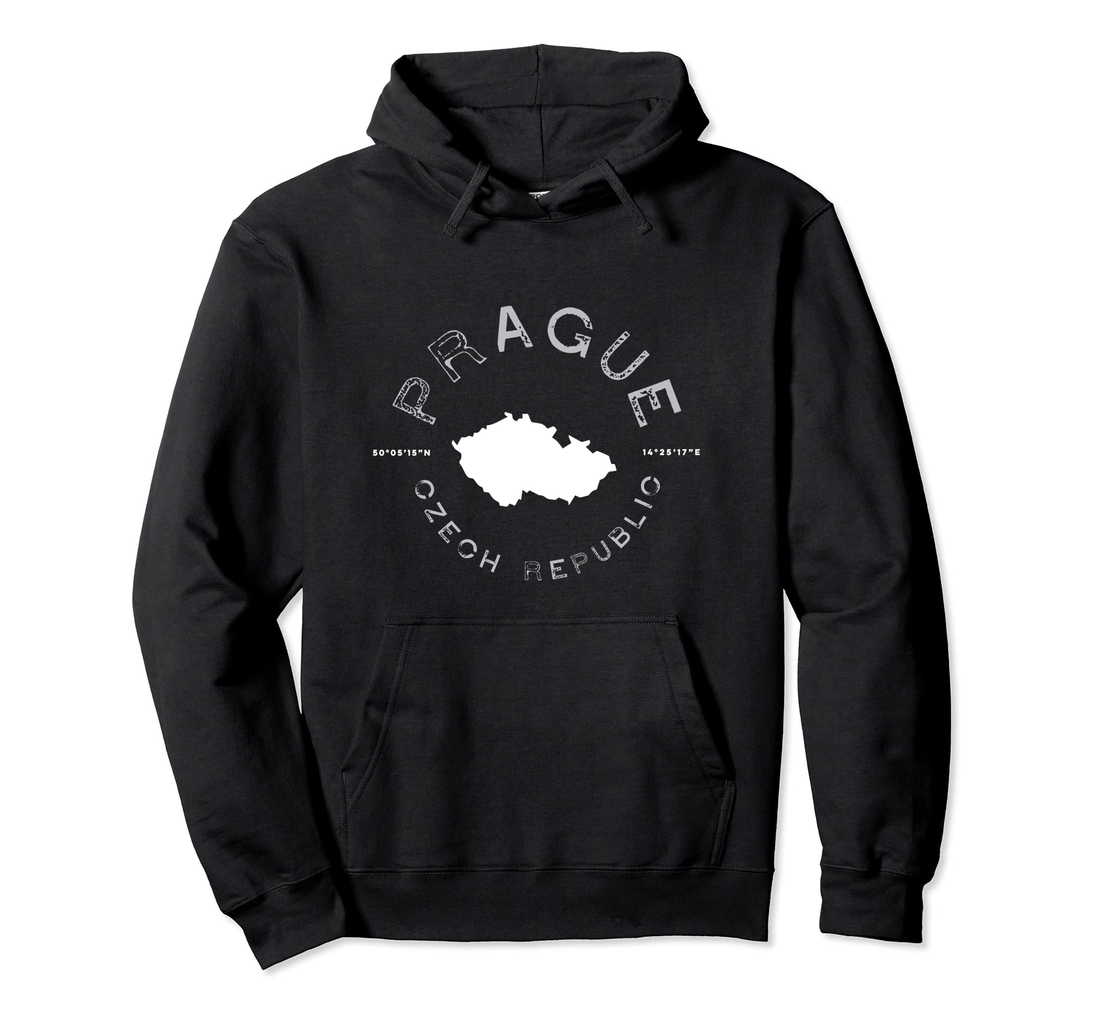 Prague Czech Republic Distressed Hoodie - Unique Graphic Men Women - T-Shirt, Sweatshirt, Hoodie