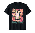 Happy Easter Floral Bunny Boho Spring Art T-Shirt - Custom Art Print Unisex - T-Shirt, Sweatshirt, Hoodie