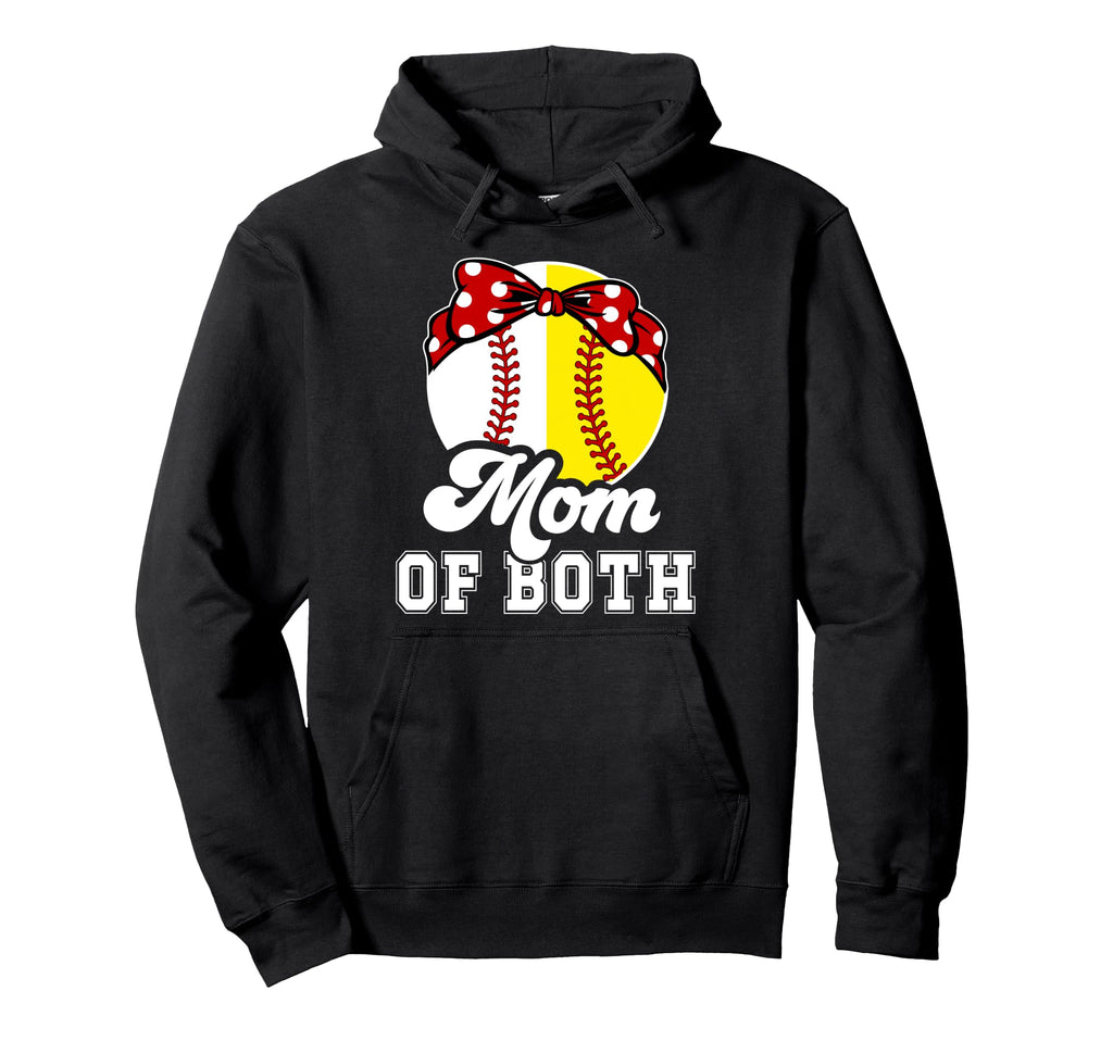 Mom Both Coquette Softball Baseball Hoodie - Fun Novelty Design for Adults - T-Shirt, Sweatshirt, Hoodie