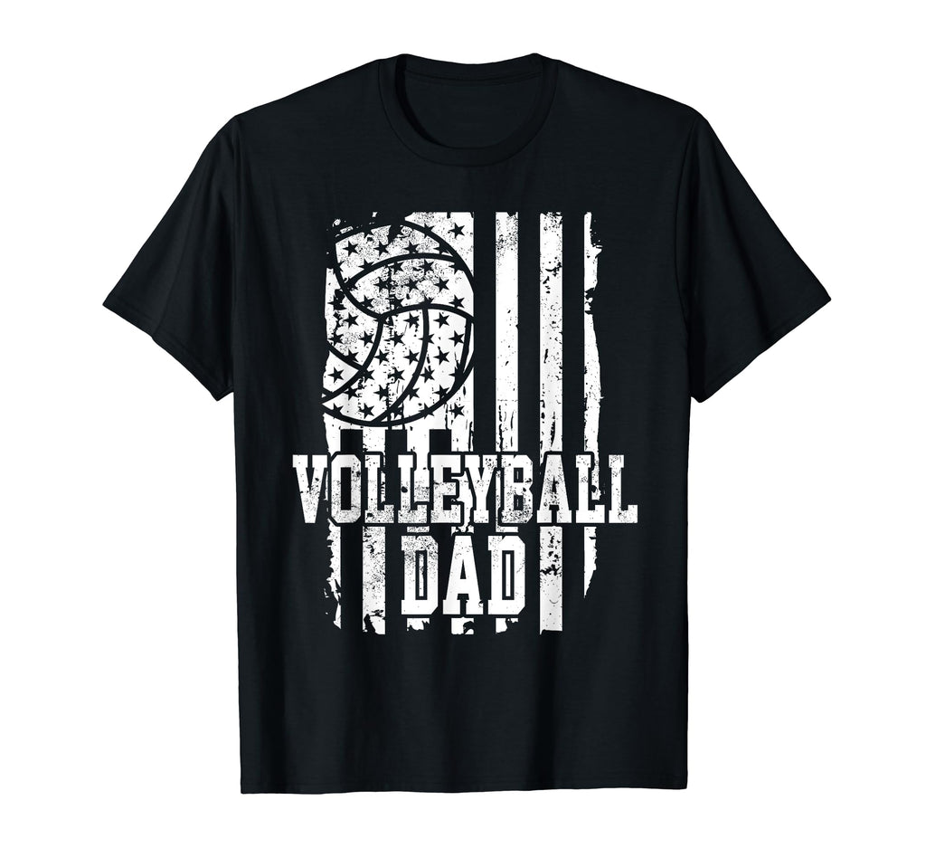 Usa Flag Volleyball Dad Volleyball Game T-Shirt - Unique Graphic Men Women - T-Shirt, Sweatshirt, Hoodie