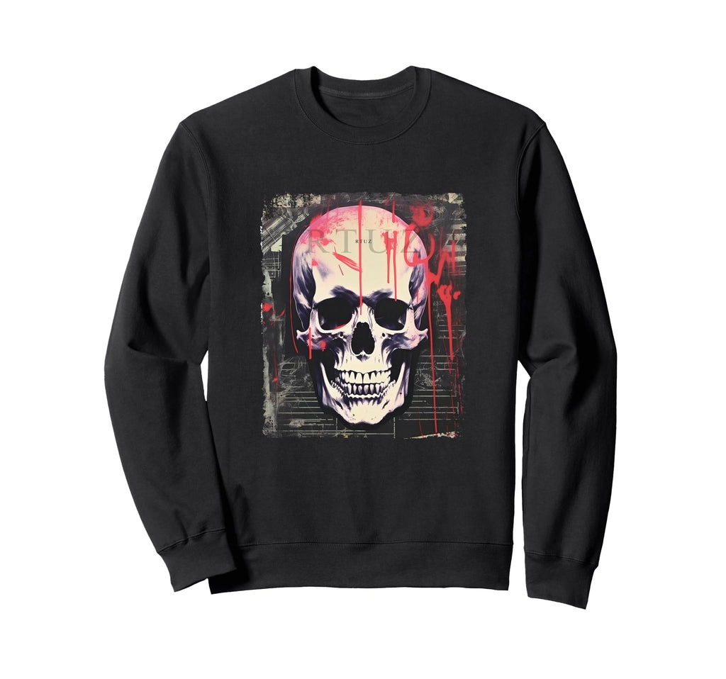 Aesthetic Streetwear Skull Sweatshirt - Fun Novelty Design for Adults - T-Shirt, Sweatshirt, Hoodie