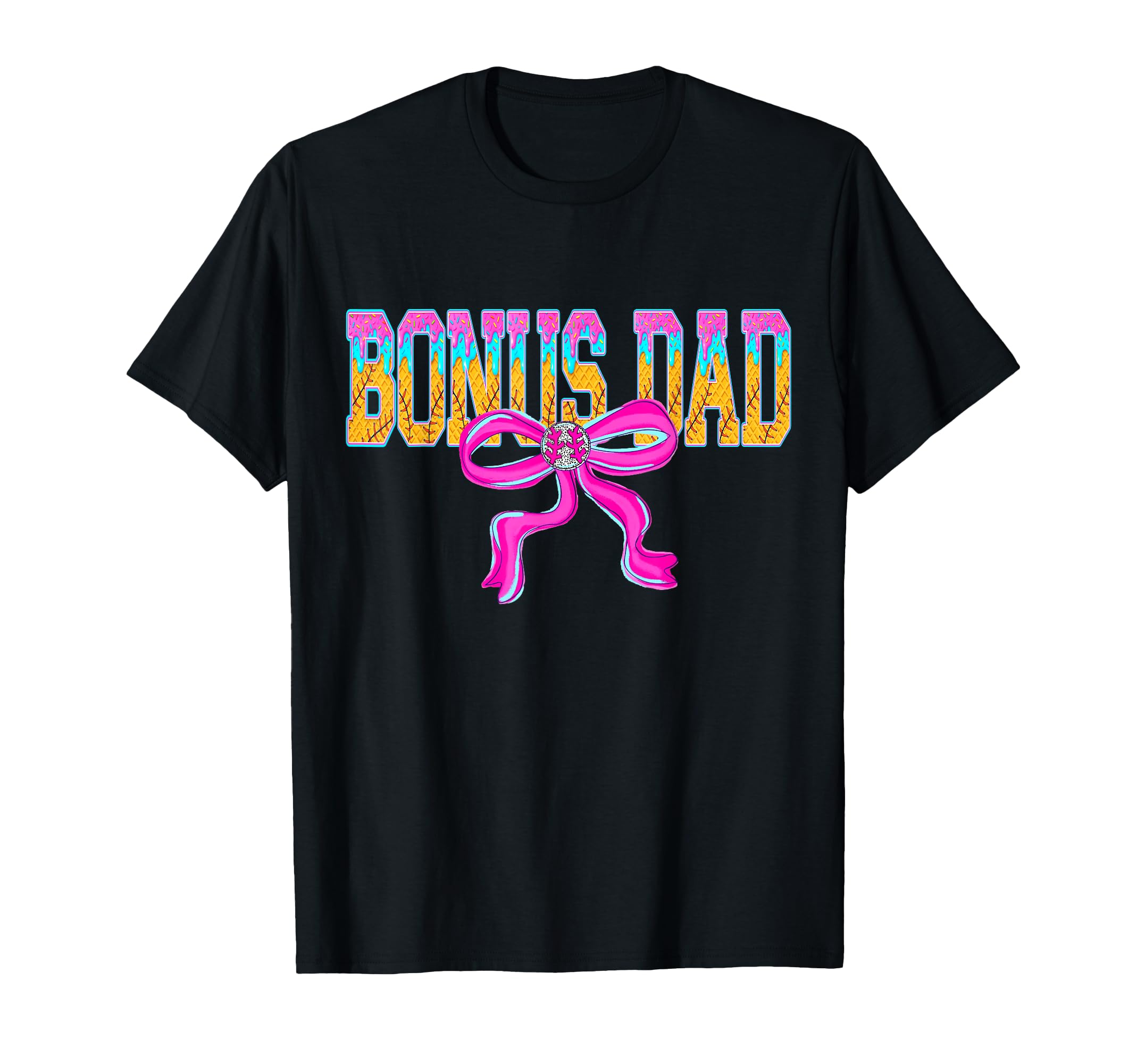 Baseball Bonus Dad Ice Cream Drip Game T-Shirt - Trendy Graphic for Adults - T-Shirt, Sweatshirt, Hoodie
