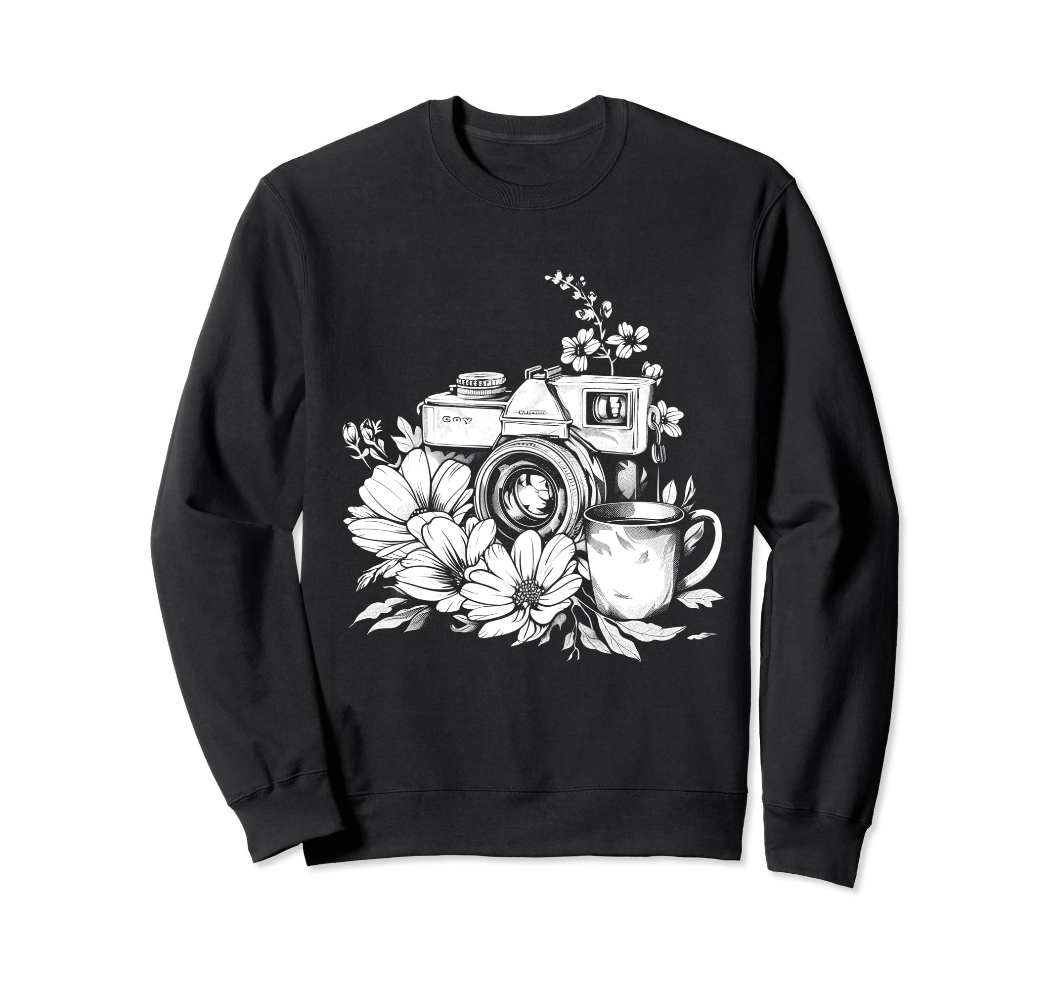 Photographer Coffee Camera Sweatshirt - Aesthetic Graphic Men Women - T-Shirt, Sweatshirt, Hoodie