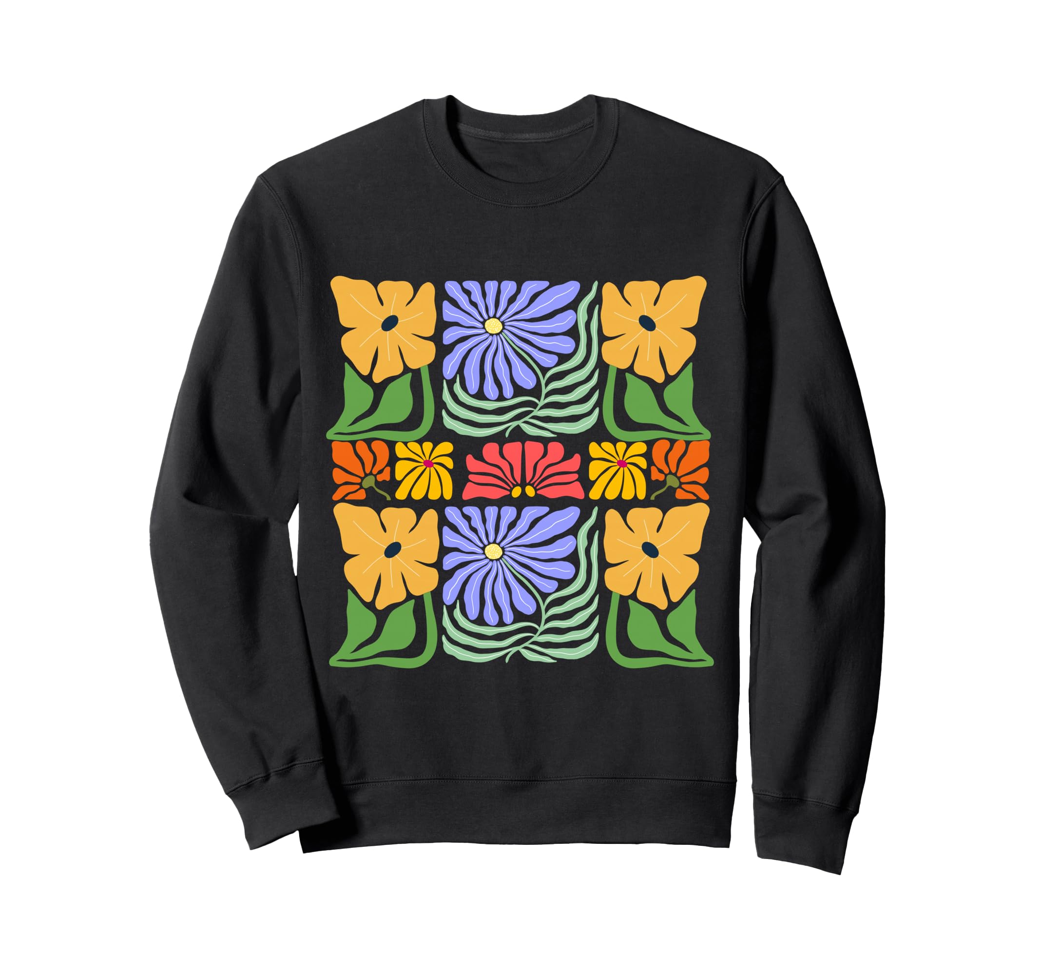 Groovy Botanical Abstract Floral Sweatshirt - Unique Graphic for Adults - T-Shirt, Sweatshirt, Hoodie