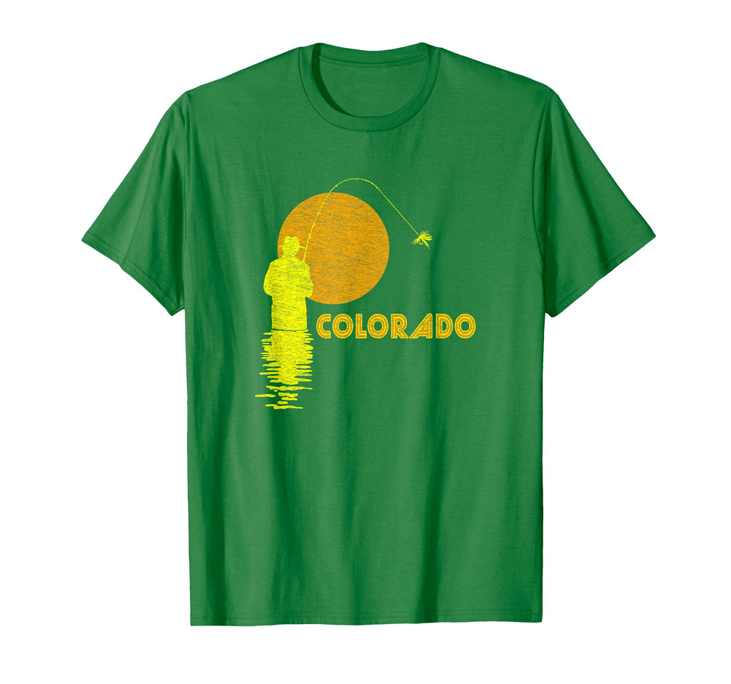 Colorado Fly Fishing Distressed T-Shirt - Custom Art Print Men Women - T-Shirt, Sweatshirt, Hoodie