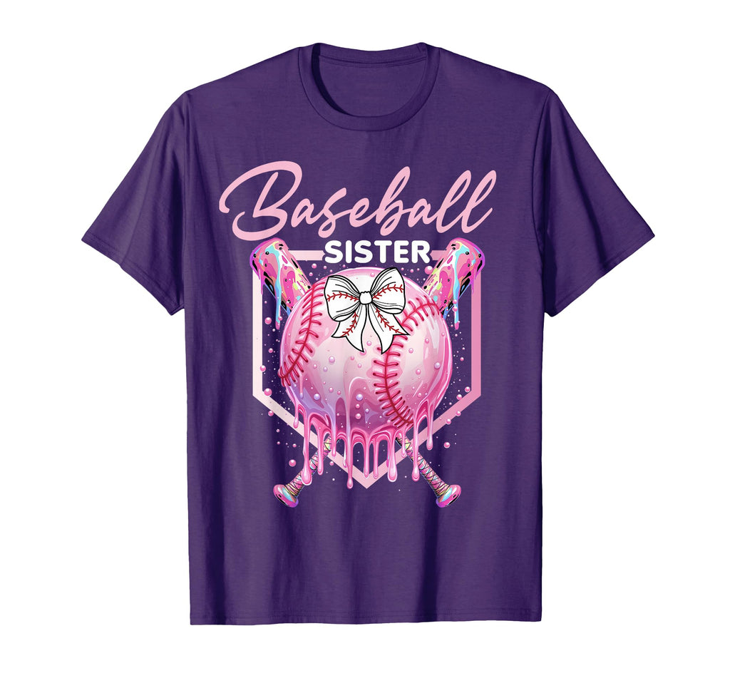 Baseball Drip Sister Bow Lil Sis Ice Cream T-Shirt - Unique Graphic Unisex - T-Shirt, Sweatshirt, Hoodie