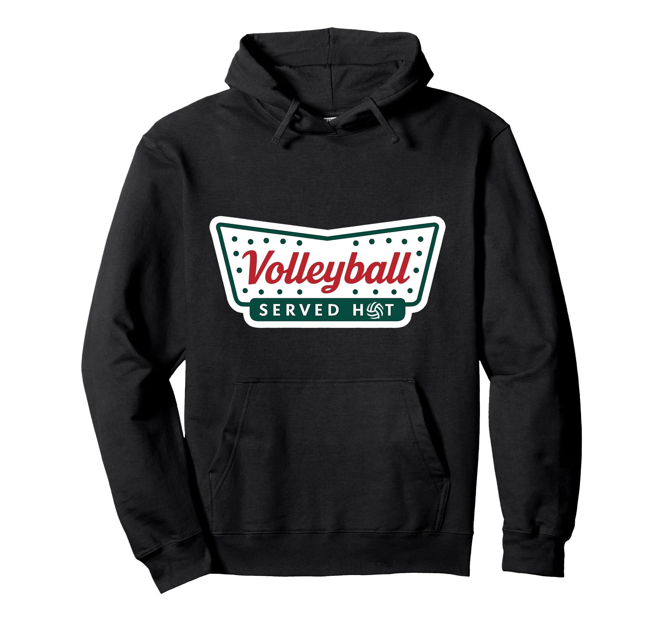 Volleyball Served Hot Diner Funny Hoodie - Unique Graphic Men Women - T-Shirt, Sweatshirt, Hoodie
