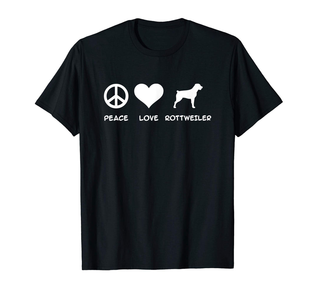 Peace Love Rottweiler T-Shirt - Unique Graphic for Adults - T-Shirt, Sweatshirt, Hoodie