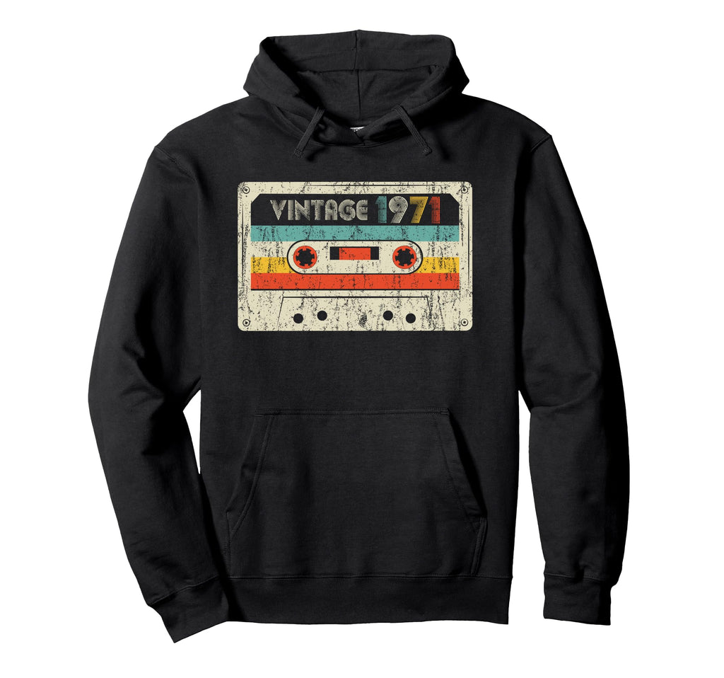 1971 Birthday 1971 Cassette Tape Hoodie - Graphic Print Men Women - T-Shirt, Sweatshirt, Hoodie