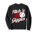 Pitch N Giggles Baseball Player Sweatshirt - Graphic Print for Adults - T-Shirt, Sweatshirt, Hoodie
