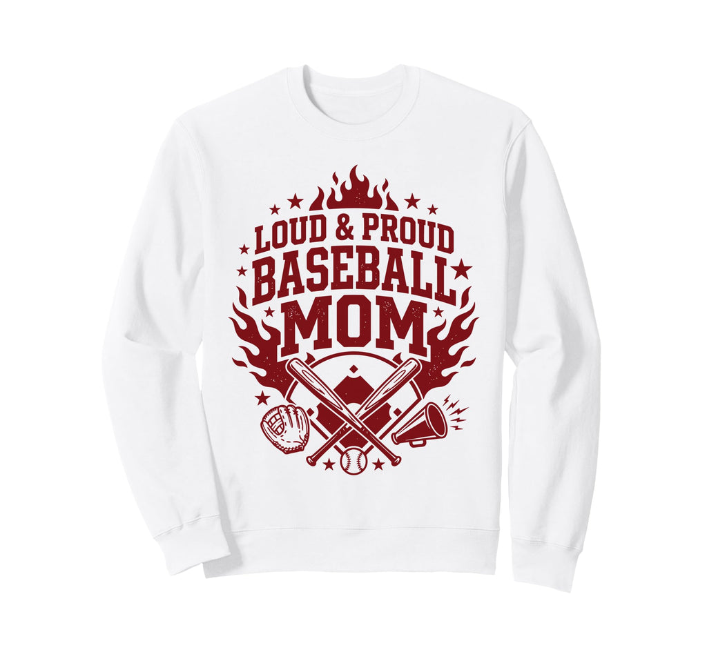 Loud Proud Baseball Mom Cheer Squad Sweatshirt - Minimalist Print Unisex - T-Shirt, Sweatshirt, Hoodie