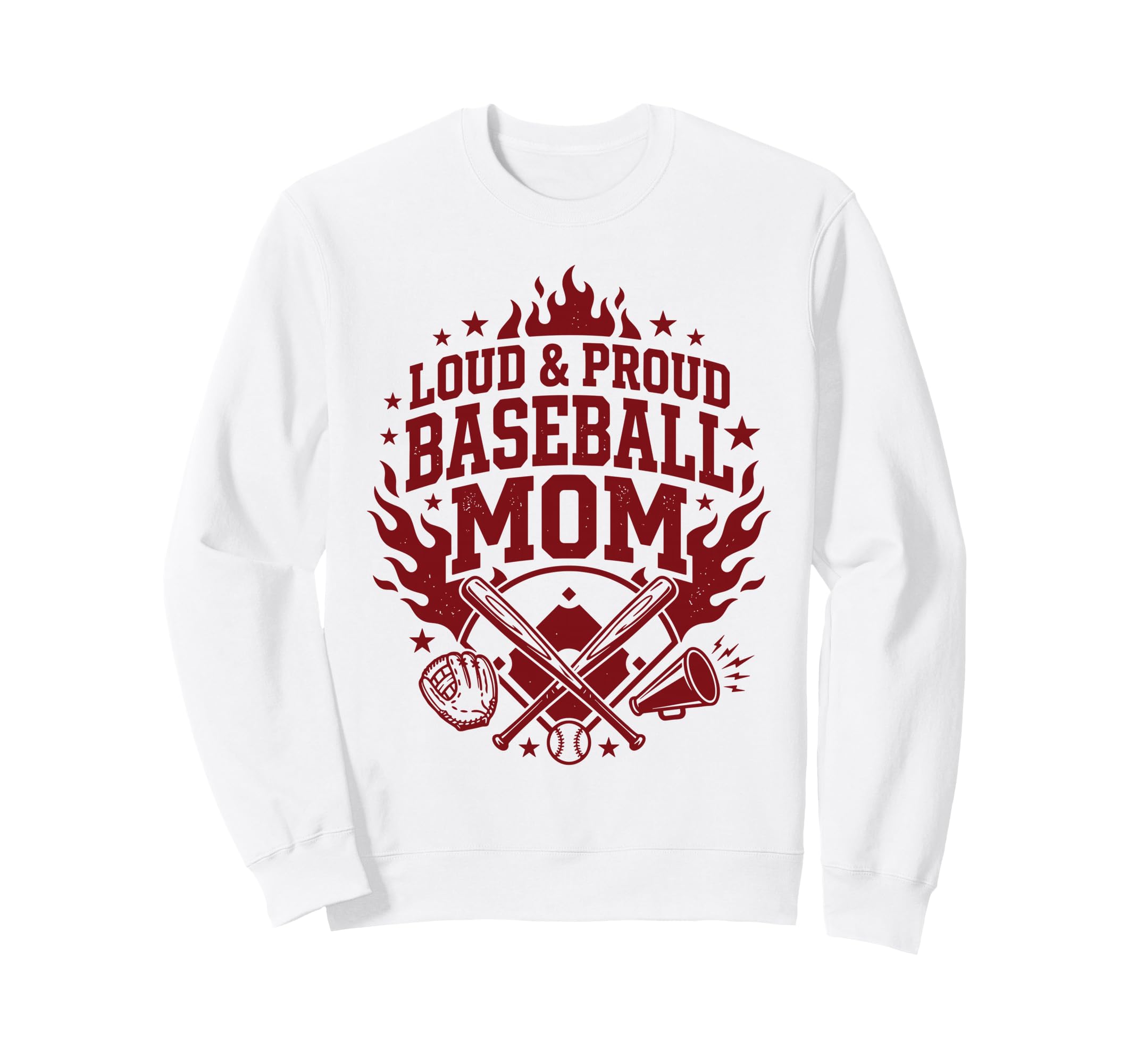Loud Proud Baseball Mom Cheer Squad Sweatshirt - Minimalist Print Unisex - T-Shirt, Sweatshirt, Hoodie