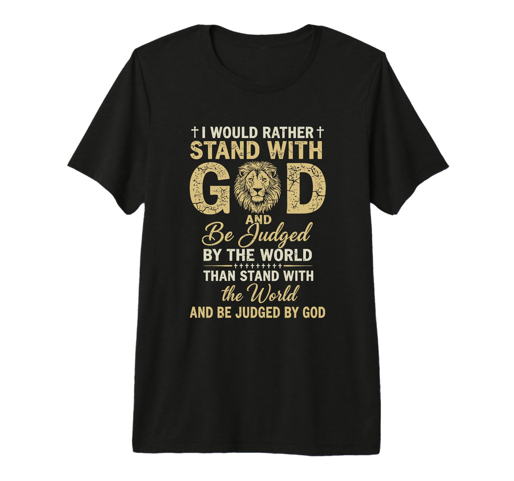 Stand God Christian Lion Faith T-Shirt - Minimalist Print for Adults - T-Shirt, Sweatshirt, Hoodie