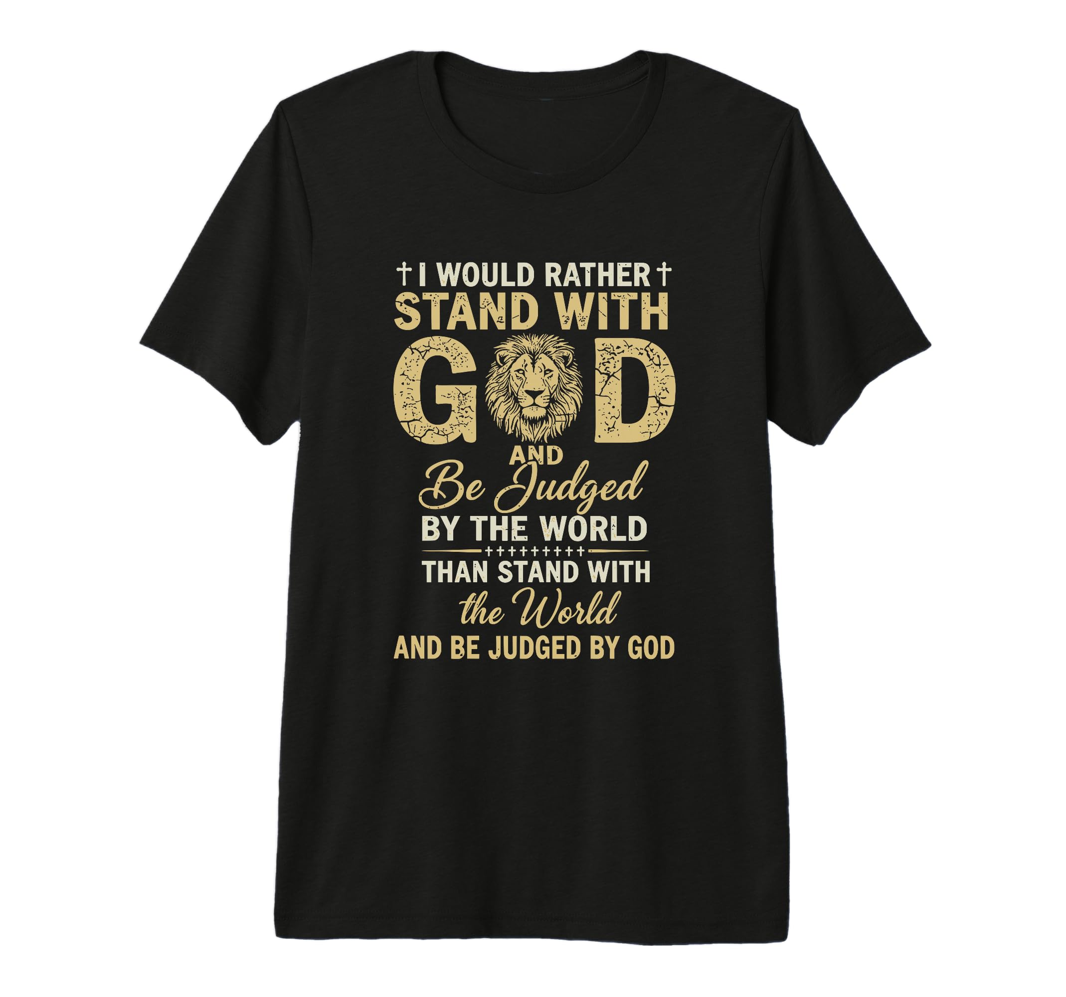 Stand God Christian Lion Faith T-Shirt - Minimalist Print for Adults - T-Shirt, Sweatshirt, Hoodie
