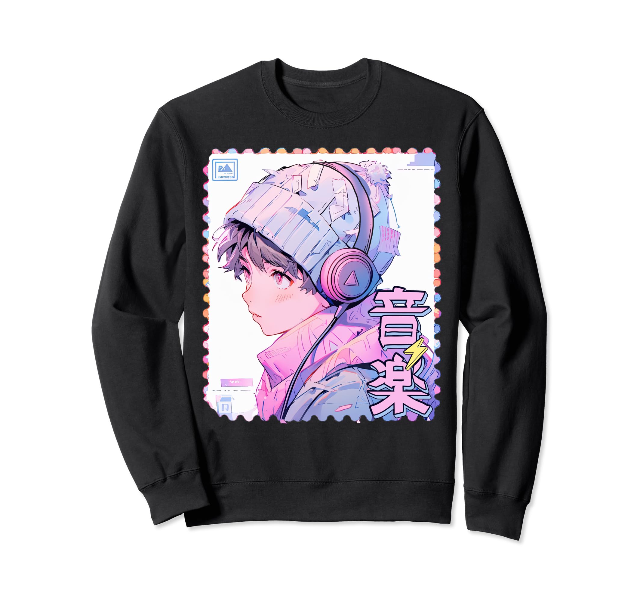 Anime Wearing Headphones Y2K Husbando Sweatshirt - Graphic Print Men Women - T-Shirt, Sweatshirt, Hoodie
