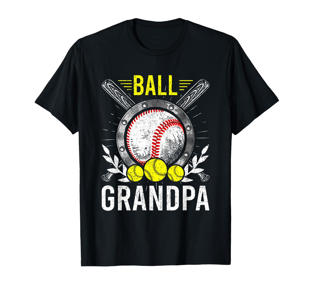 Ball Grandpa Baseball Lover Grandpa T-Shirt - Unique Graphic Men Women - T-Shirt, Sweatshirt, Hoodie