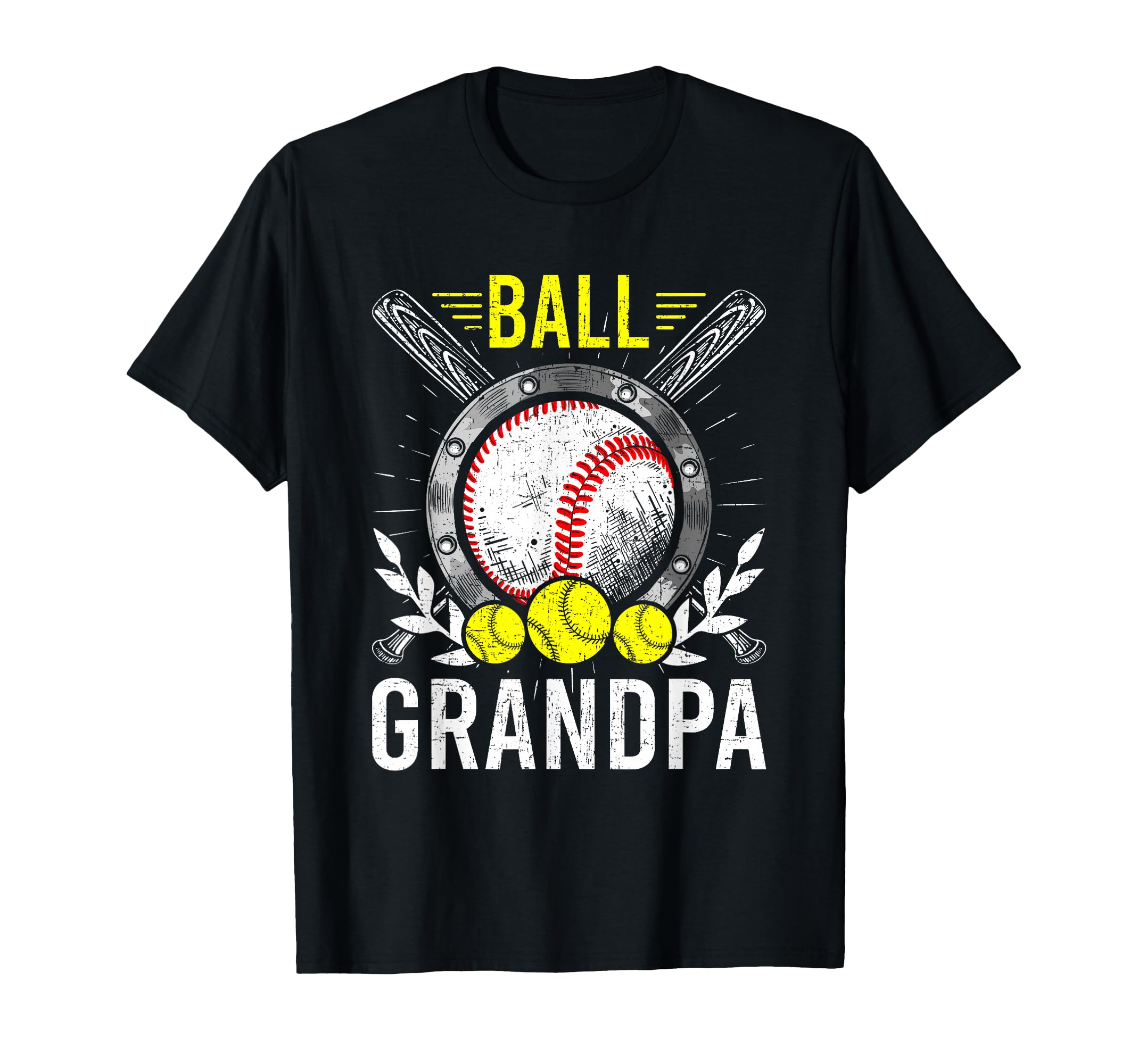 Ball Grandpa Baseball Lover Grandpa T-Shirt - Unique Graphic Men Women - T-Shirt, Sweatshirt, Hoodie