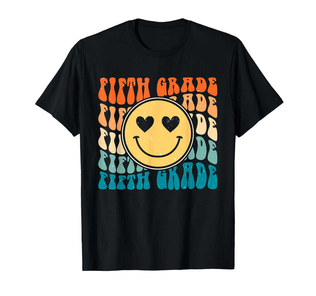 Boho Groovy Smile 5Th Fifth Grade T-Shirt - Custom Art Print for Adults - T-Shirt, Sweatshirt, Hoodie