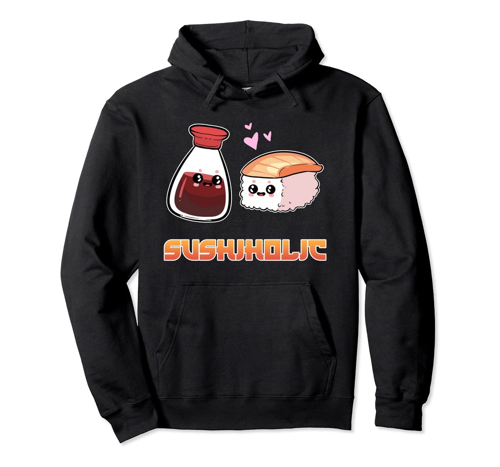 Sushi Hug Salmon Maki Anime Figure Japanese Hoodie - Unique Graphic Unisex - T-Shirt, Sweatshirt, Hoodie