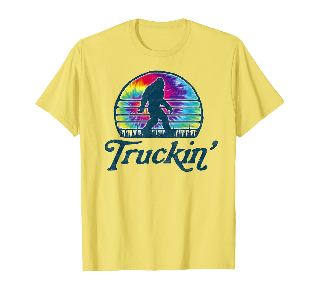 Truckin Tie Dye Hippie Bigfoot T-Shirt - Streetwear Style for Adults - T-Shirt, Sweatshirt, Hoodie