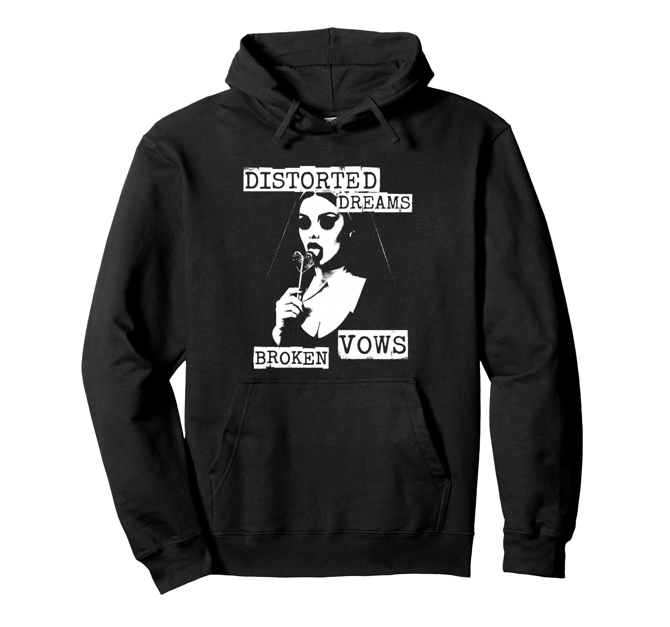 Punk Goth Nun 90S Grunge Distressed Hoodie - Trendy Graphic for Adults - T-Shirt, Sweatshirt, Hoodie