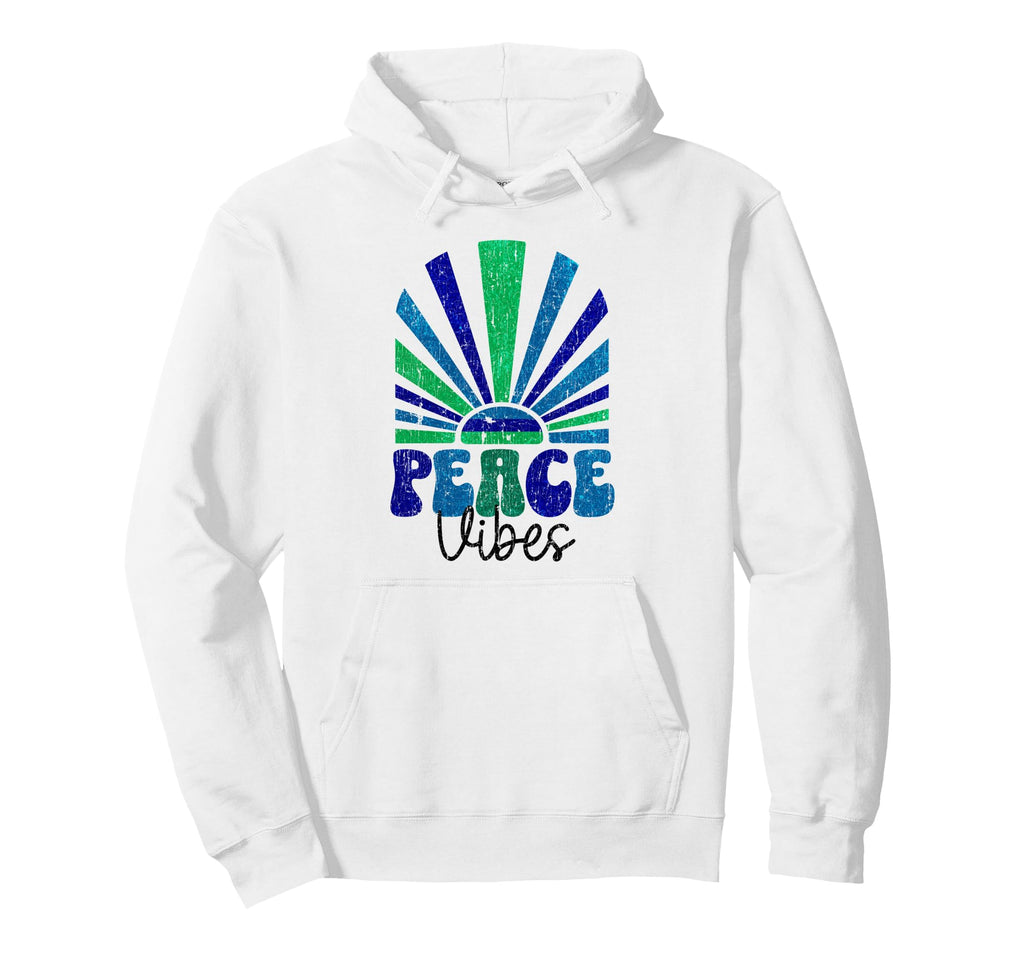 Peace Vibes Groovy Hippie 60S Hoodie - Aesthetic Graphic Men Women - T-Shirt, Sweatshirt, Hoodie