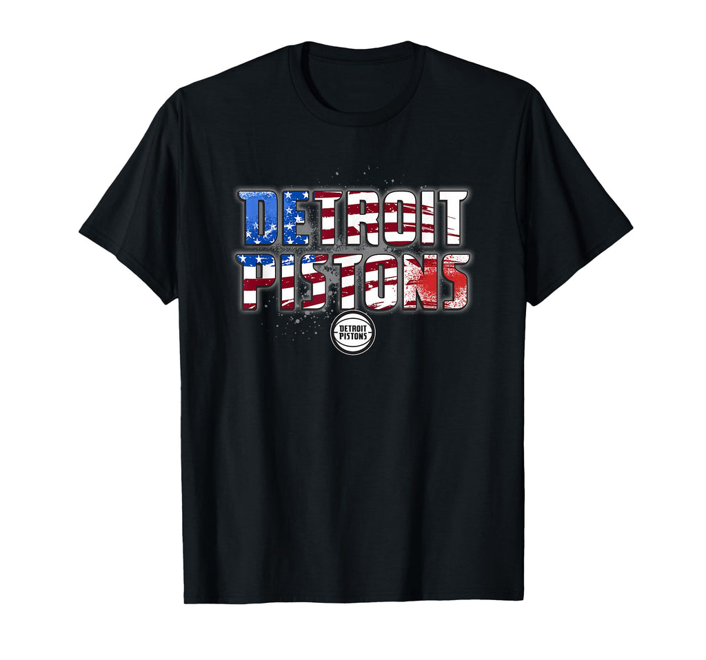 Nba Detroit Pistons American Flag T-Shirt - Novelty Apparel for Adults - T-Shirt, Sweatshirt, Hoodie