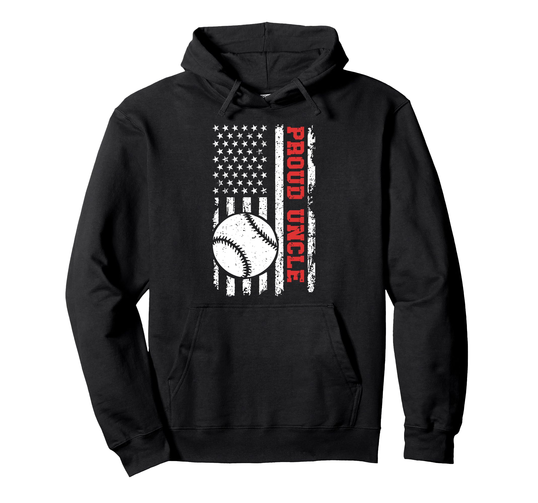 Proud Uncle Baseball Player Us Hoodie - Casual Everyday Wear for Adults - T-Shirt, Sweatshirt, Hoodie