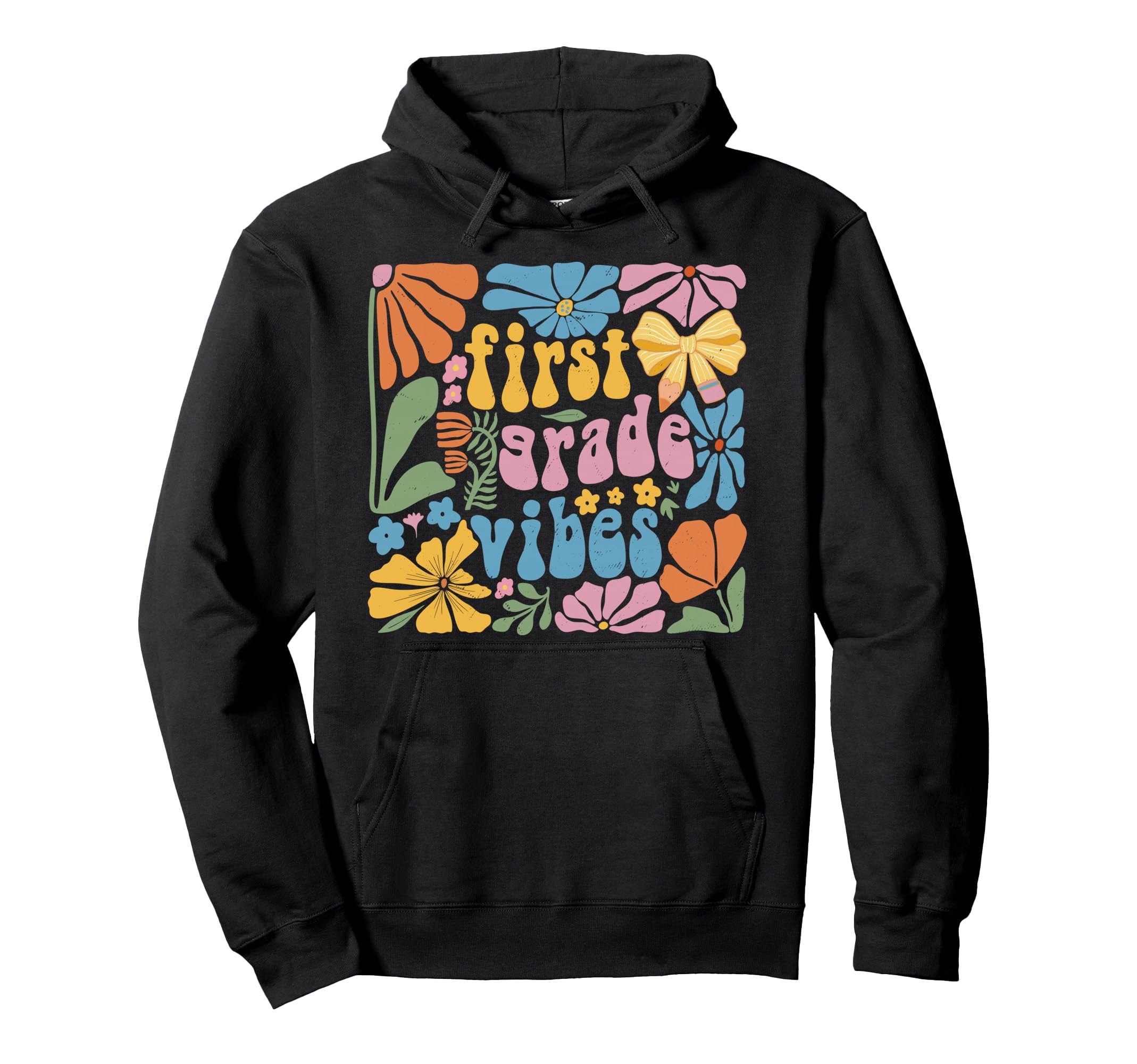 First Grade Vibes Boho Floral Back To Hoodie - Custom Art Print Unisex - T-Shirt, Sweatshirt, Hoodie