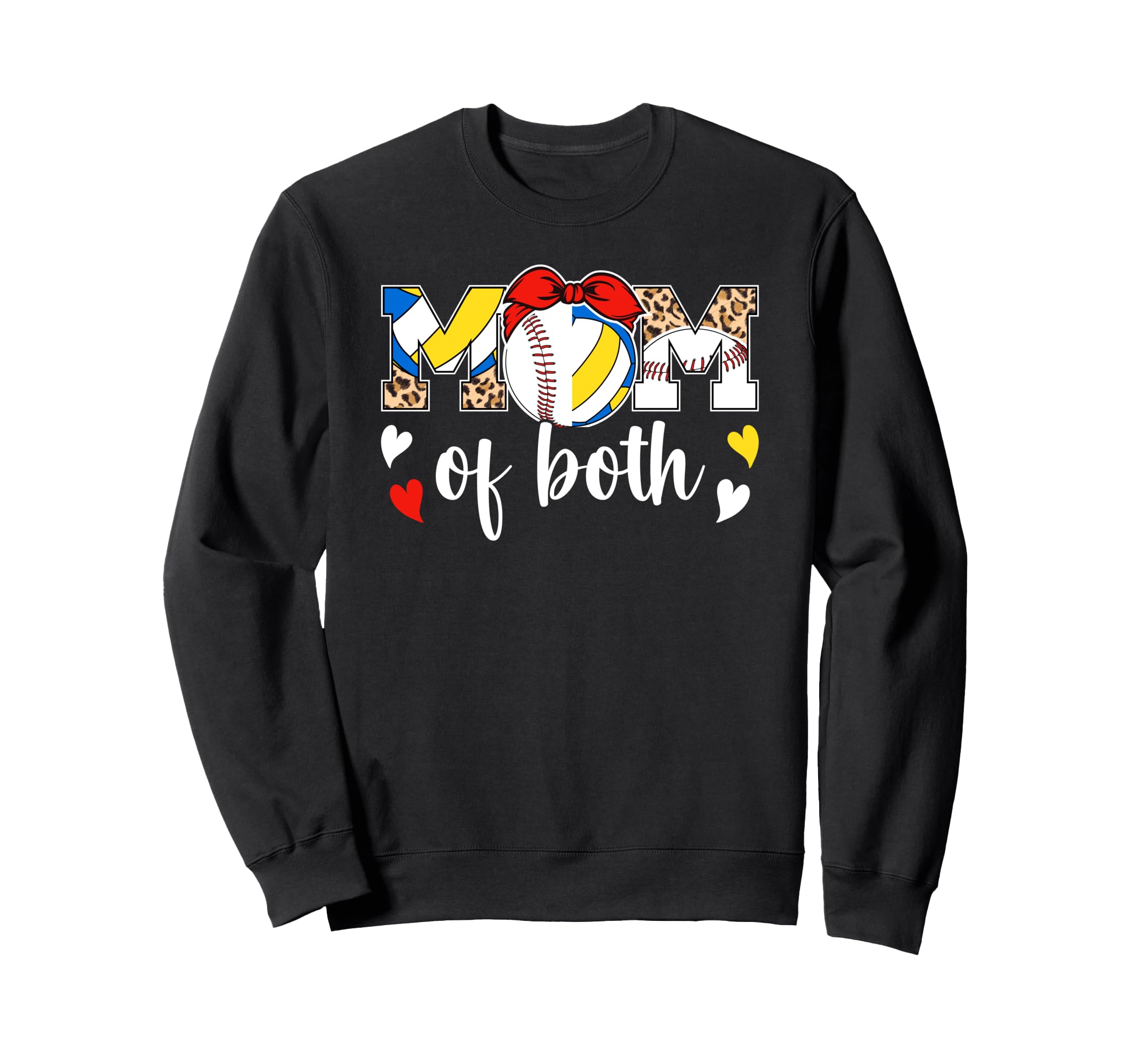 Mom Both Leopard Volleyball Baseball Sweatshirt - Streetwear Style Unisex - T-Shirt, Sweatshirt, Hoodie