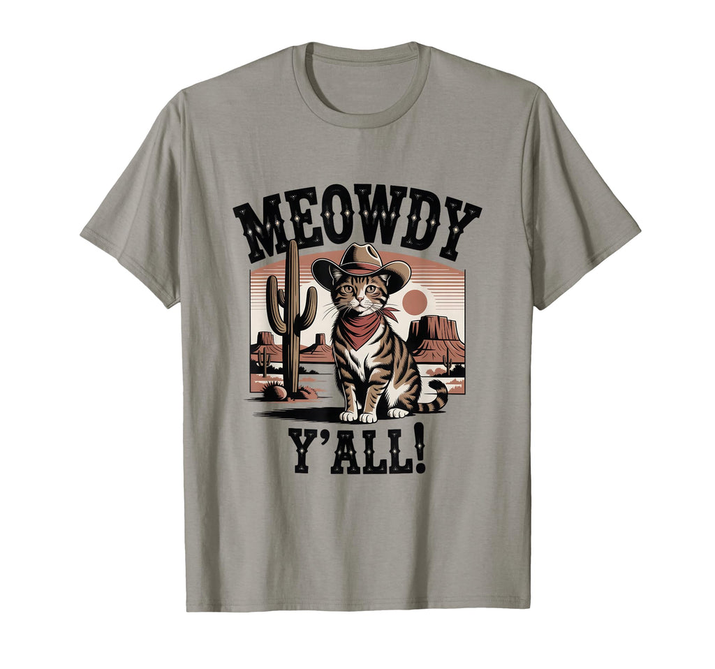 Meowdy You All Whiskers Wind Cowboy T-Shirt - Unique Graphic Unisex - T-Shirt, Sweatshirt, Hoodie