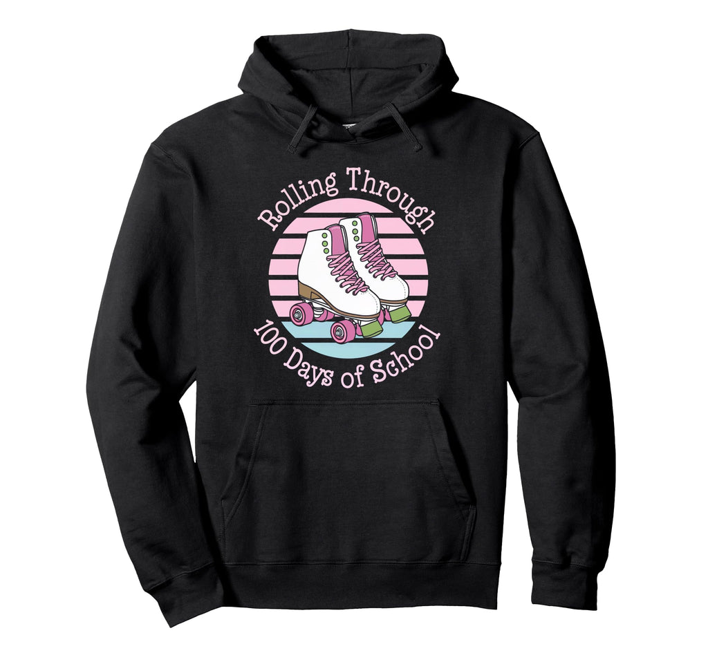 Roller Skate Rolling Through 100 Hoodie - Aesthetic Graphic for Adults - T-Shirt, Sweatshirt, Hoodie