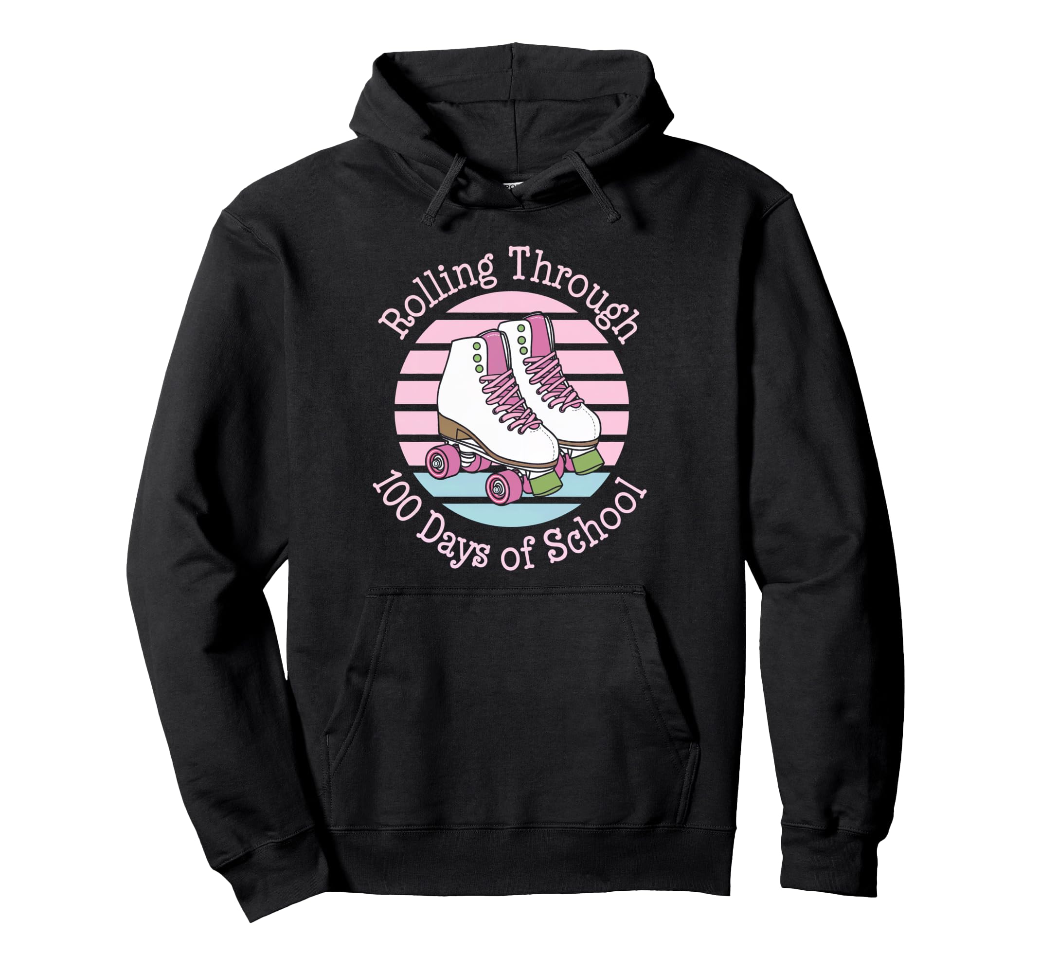 Roller Skate Rolling Through 100 Hoodie - Aesthetic Graphic for Adults - T-Shirt, Sweatshirt, Hoodie