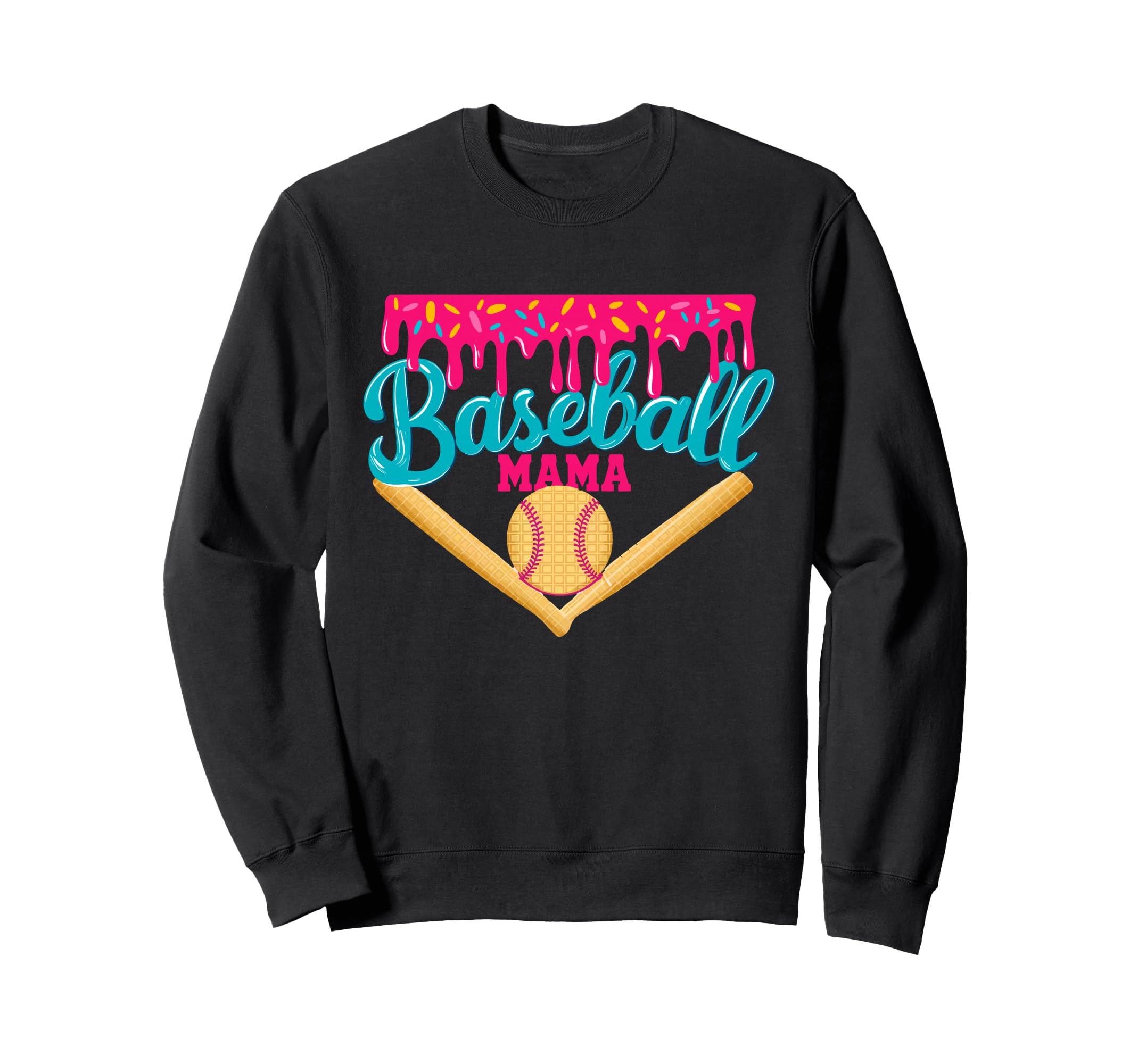 Baseball Drip Mom Ice Cream Drip Sweatshirt - Trendy Graphic Men Women - T-Shirt, Sweatshirt, Hoodie