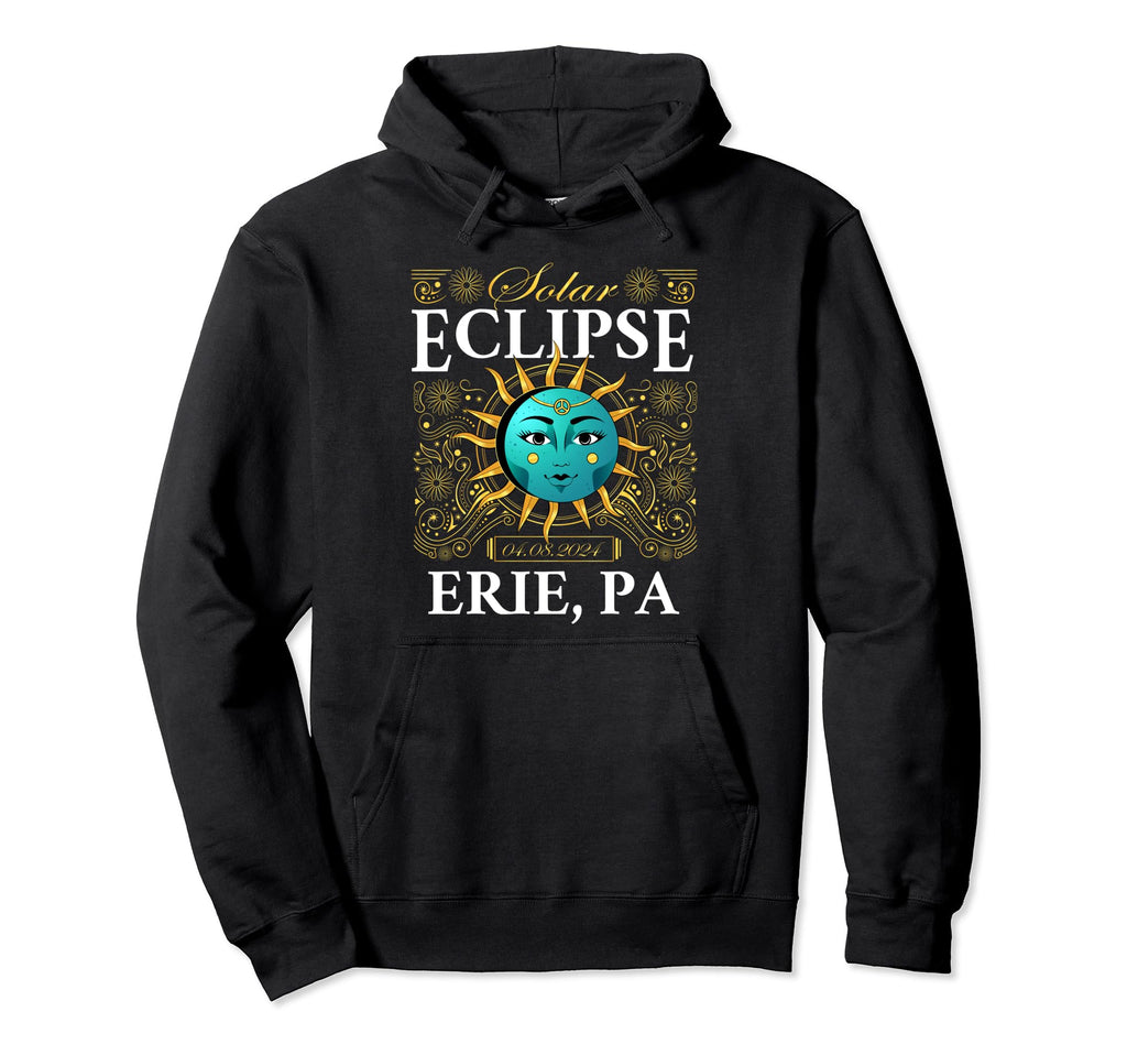 Total Solar Eclipse Erie Pa 2024 Totality Hoodie - Minimalist Print Unisex - T-Shirt, Sweatshirt, Hoodie