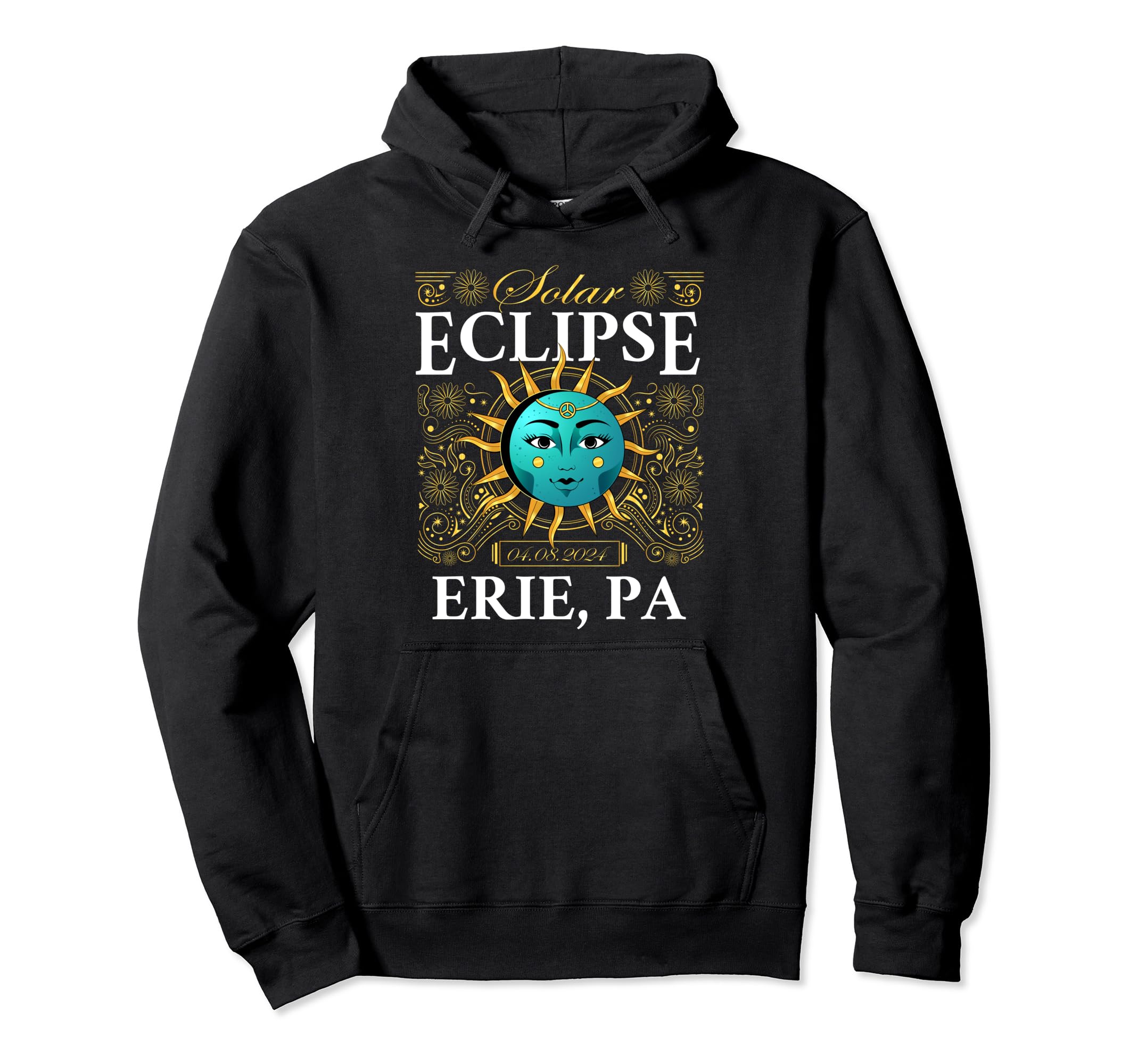 Total Solar Eclipse Erie Pa 2024 Totality Hoodie - Minimalist Print Unisex - T-Shirt, Sweatshirt, Hoodie