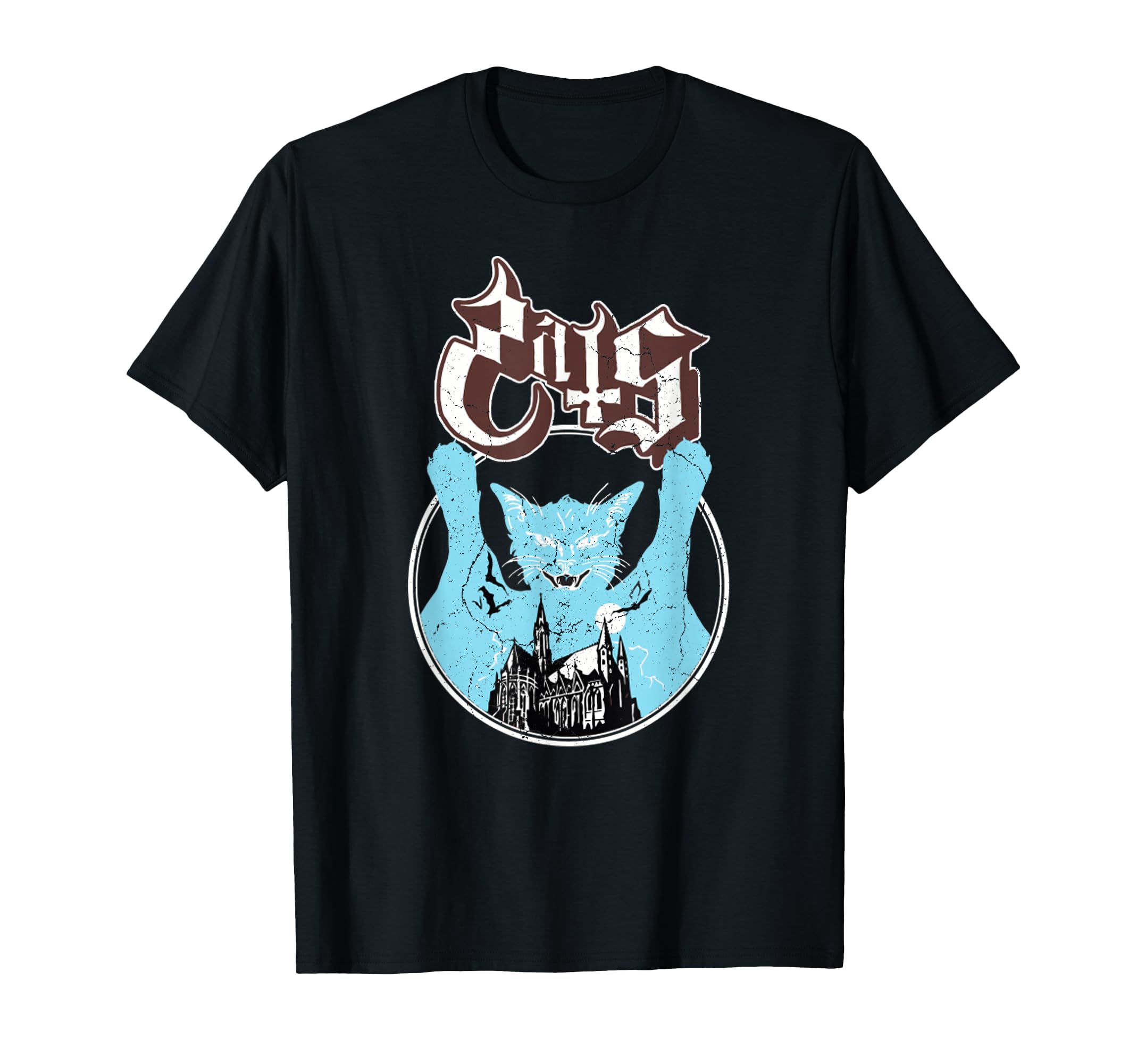 Ghost Halloween Meow Cat Friend Rock T-Shirt - Streetwear Style Unisex - T-Shirt, Sweatshirt, Hoodie