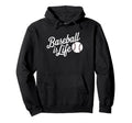 Baseball Is Life Baseball Fans Hoodie - Minimalist Print Men Women - T-Shirt, Sweatshirt, Hoodie