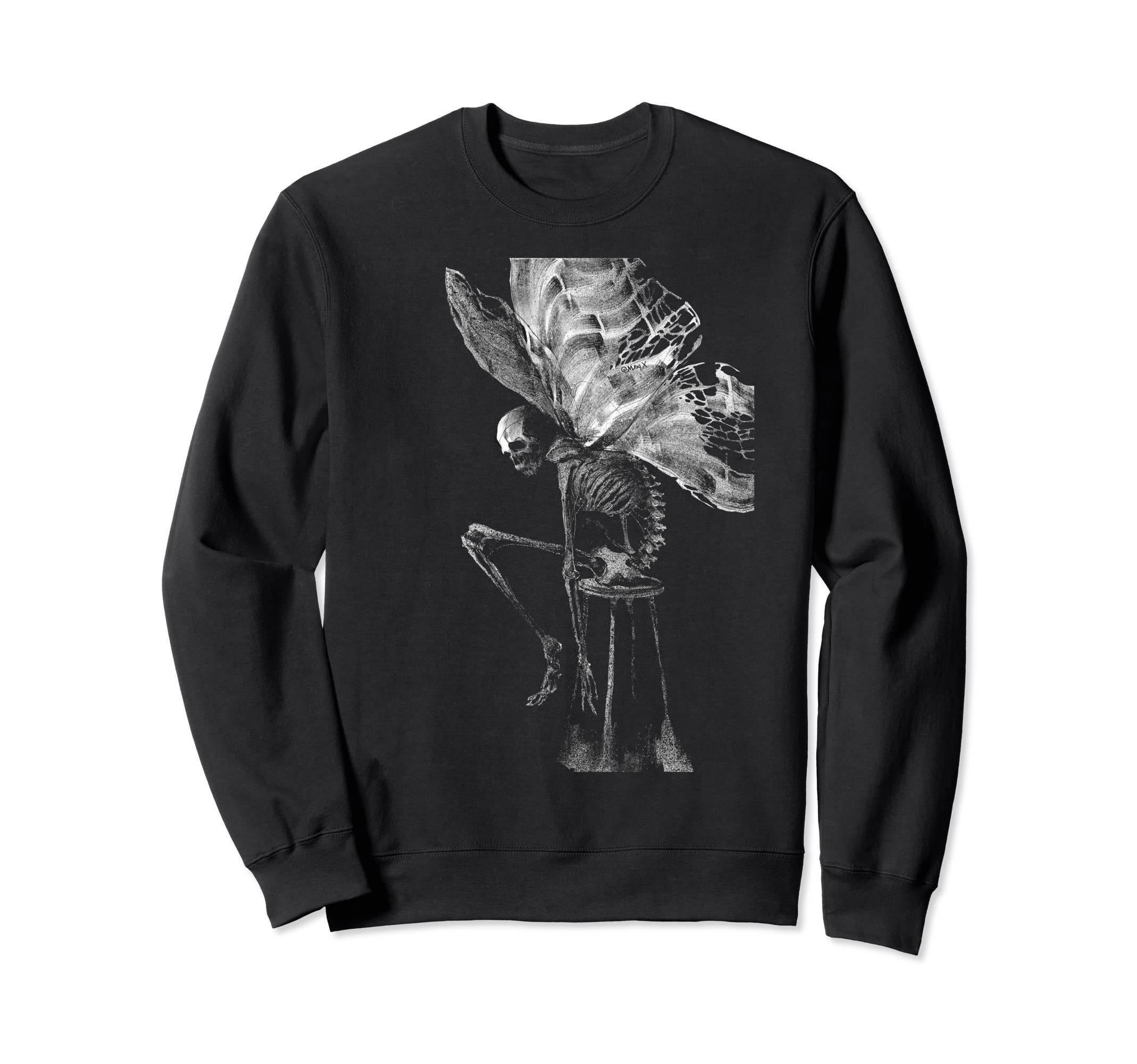 Aesthetic Y2K Fairy Wings Skeleton Sweatshirt - Minimalist Print Men Women - T-Shirt, Sweatshirt, Hoodie