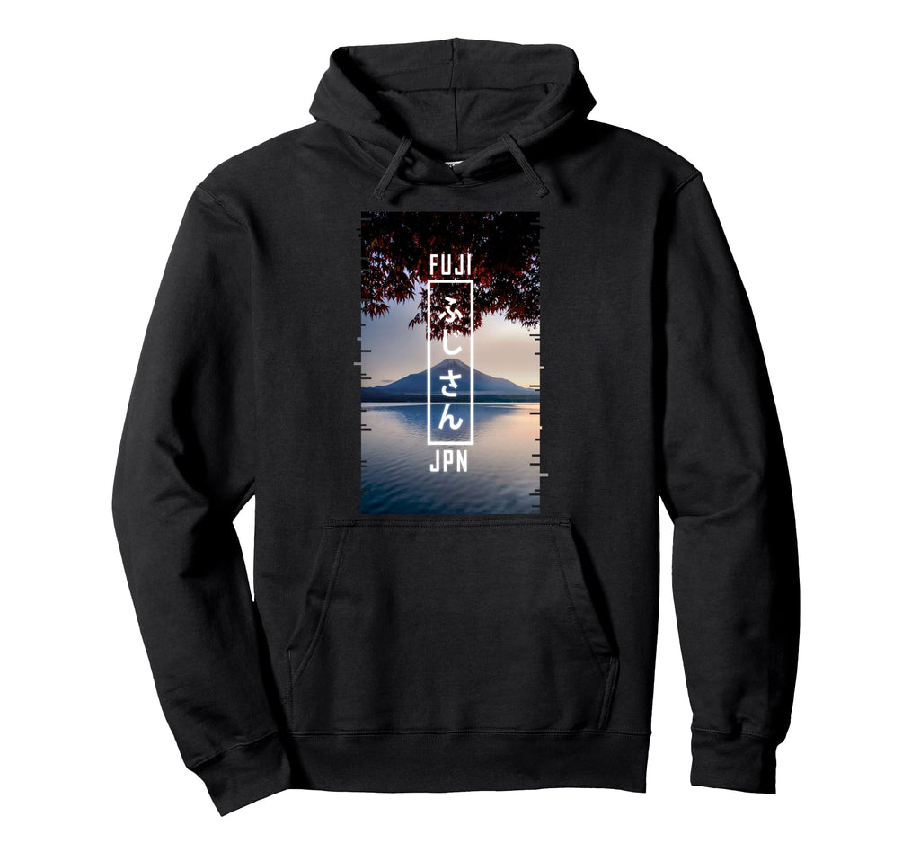 Japan Mount Fuji Glitch Art Japanese Hoodie - Fun Novelty Design Men Women - T-Shirt, Sweatshirt, Hoodie