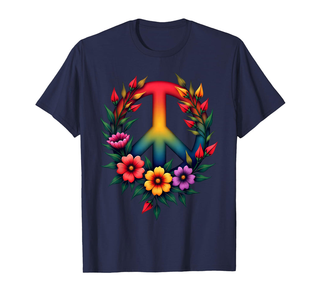 60S 70S Flower Power Groovy Love Peace T-Shirt - Custom Art Print Unisex - T-Shirt, Sweatshirt, Hoodie