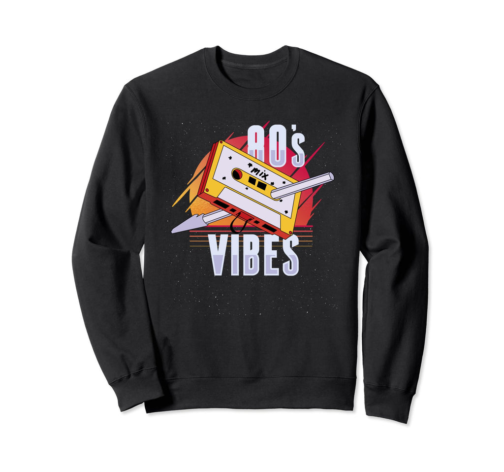 80S Vibes Audio Cassette Tape Sweatshirt - Fun Novelty Design Unisex - T-Shirt, Sweatshirt, Hoodie