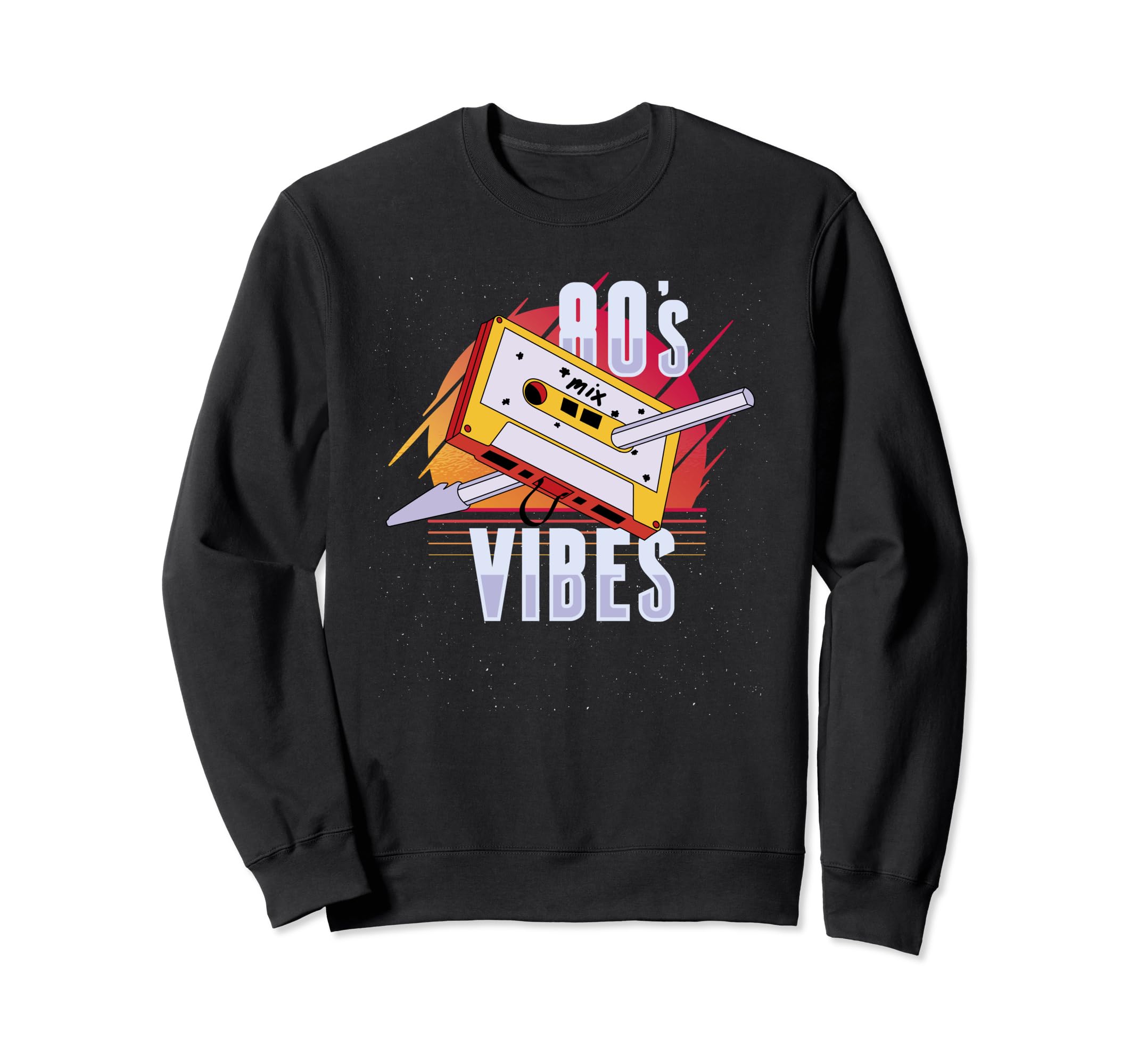 80S Vibes Audio Cassette Tape Sweatshirt - Fun Novelty Design Unisex - T-Shirt, Sweatshirt, Hoodie
